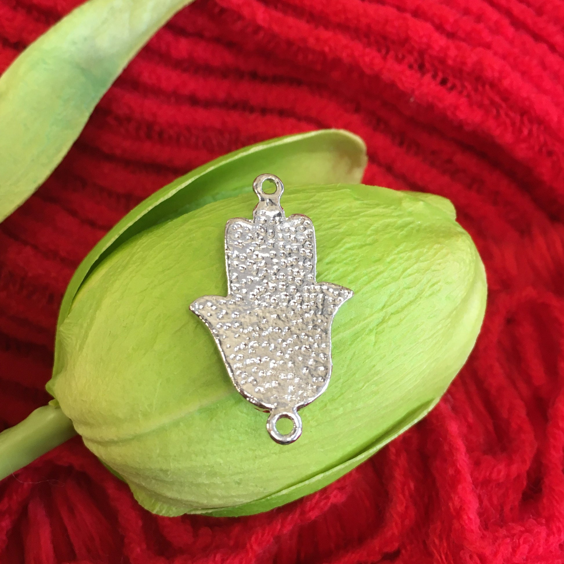 Hamsa Hand Evil Eye Connector | Bellaire Wholesale