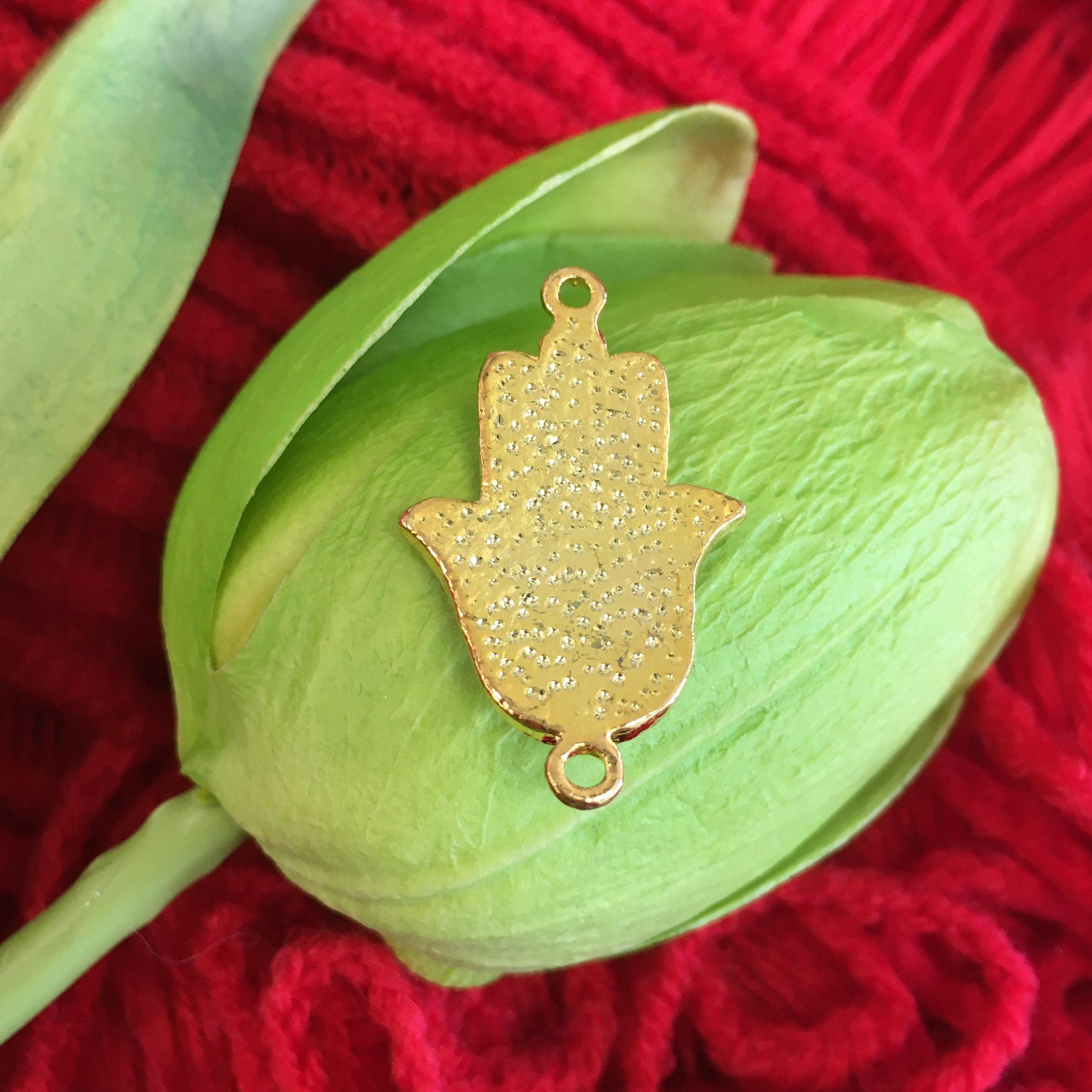 Hamsa Hand Evil Eye Connector | Bellaire Wholesale