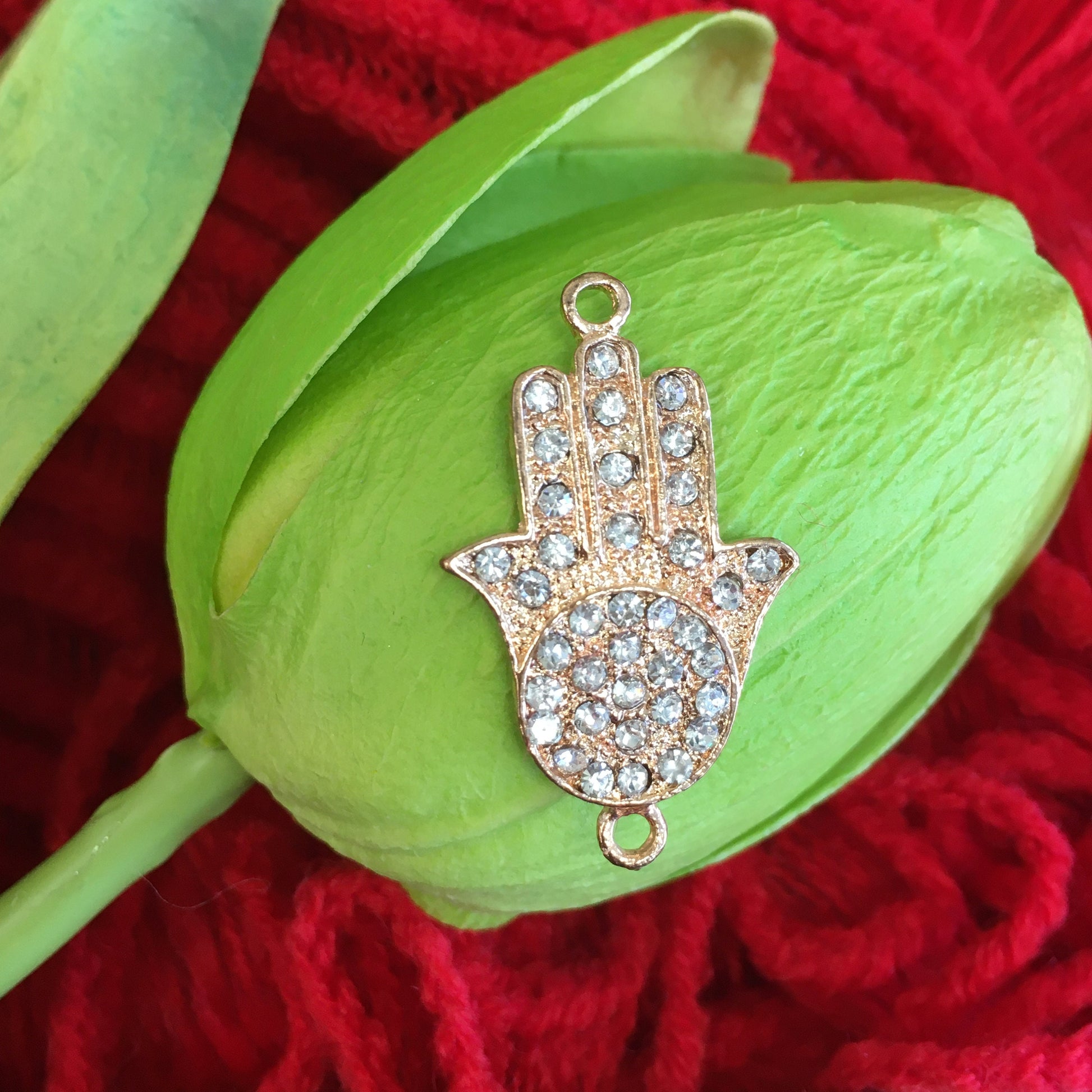 Hamsa Hand Evil Eye Connector | Bellaire Wholesale