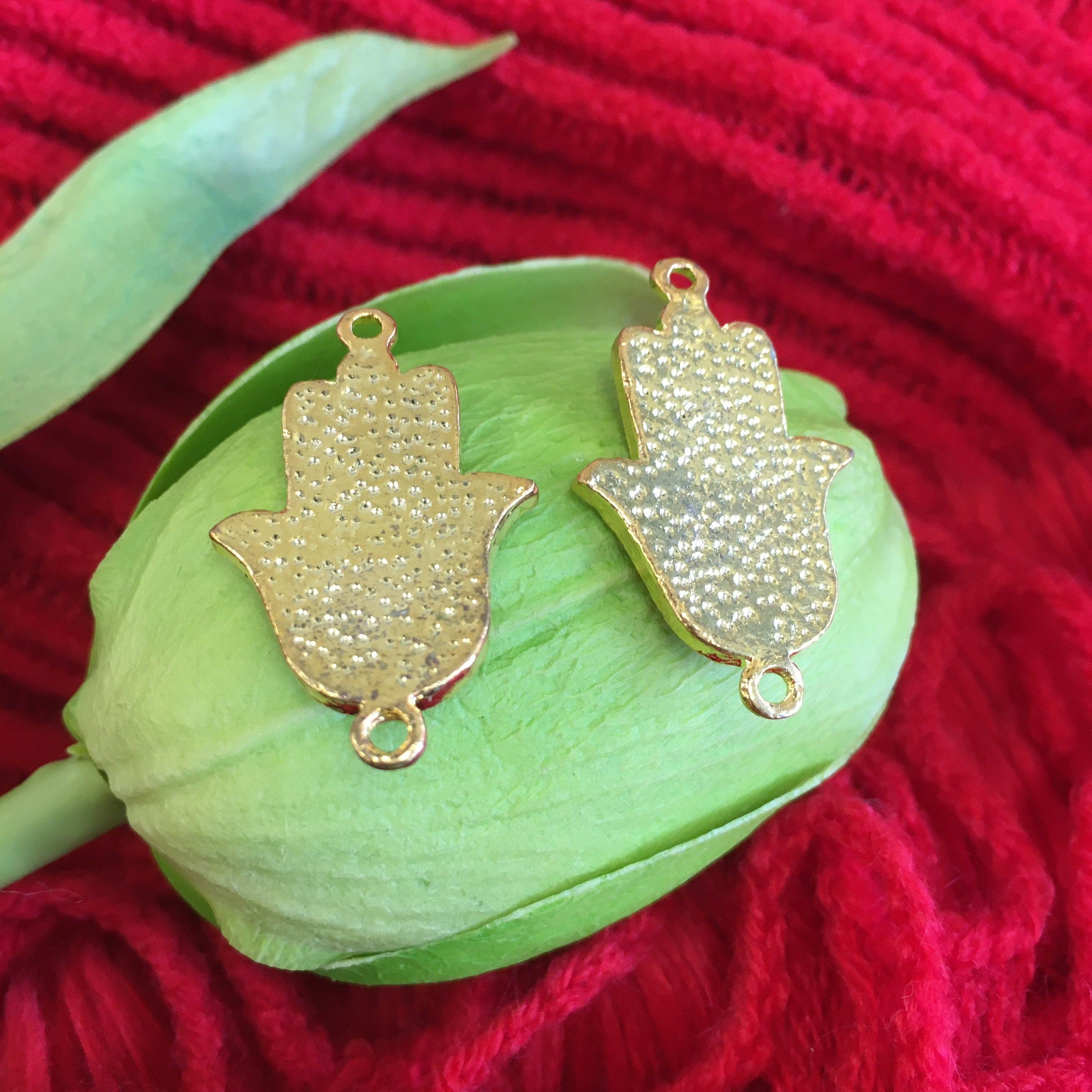 Hamsa Hand Evil Eye Connector | Bellaire Wholesale