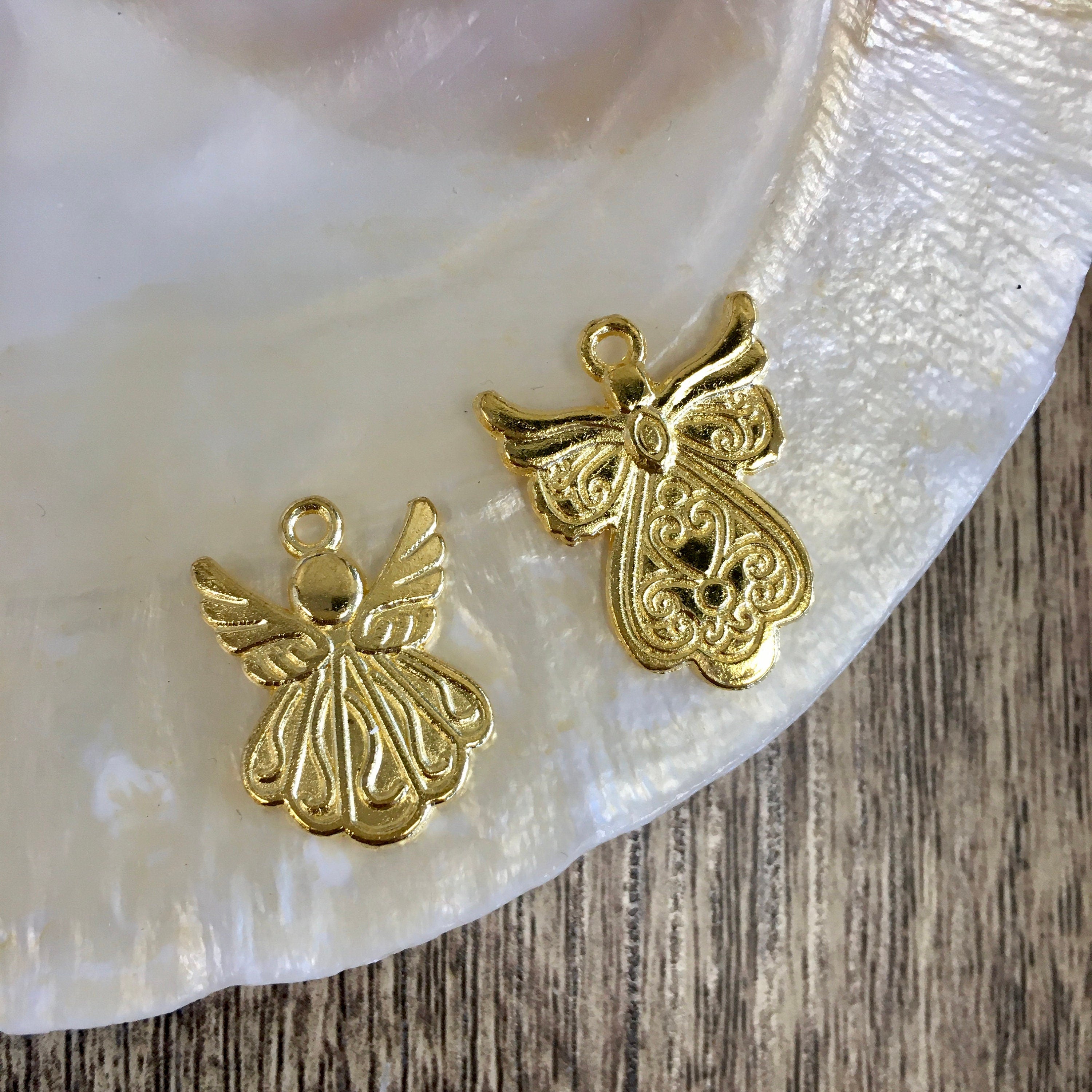 Alloy Gold Guardian Angel Charm | Bellaire Wholesale