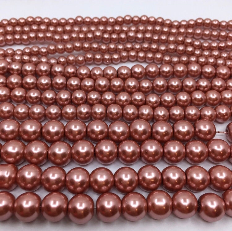 Mauve Pink Faux Glass Pearls | Bellaire Wholesale