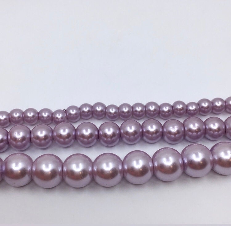 Light Lavender Faux Glass Pearls | Bellaire Wholesale