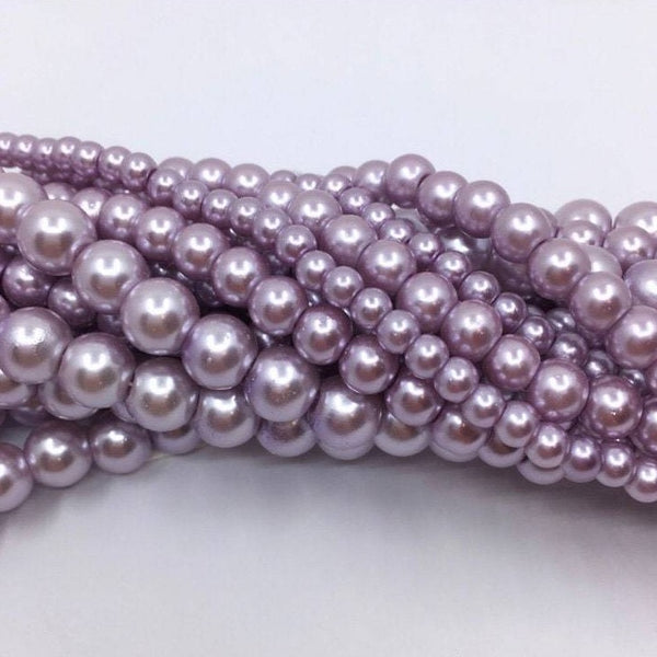 Light Lavender Faux Glass Pearls | Bellaire Wholesale