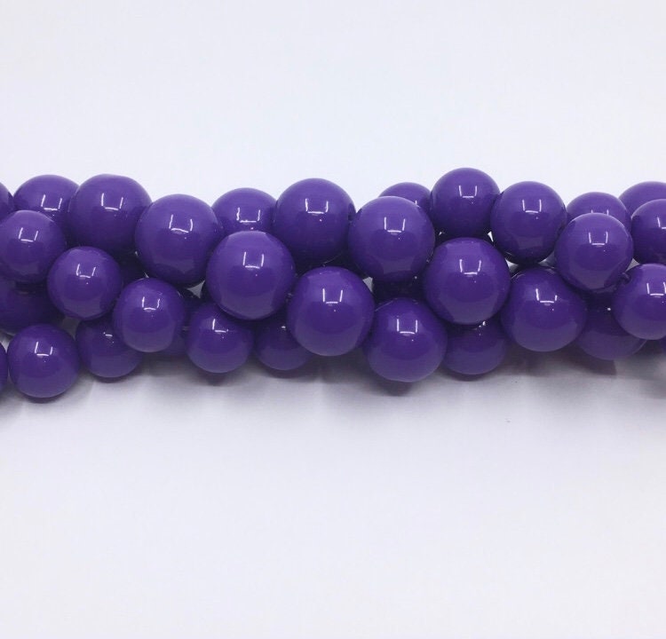 Opaque Purple Faux Glass Pearls | Bellaire Wholesale