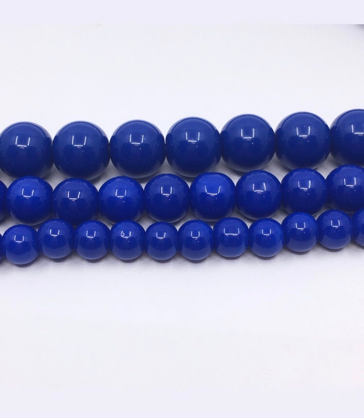 Opaque Royal Blue Faux Pearls | Bellaire Wholesale