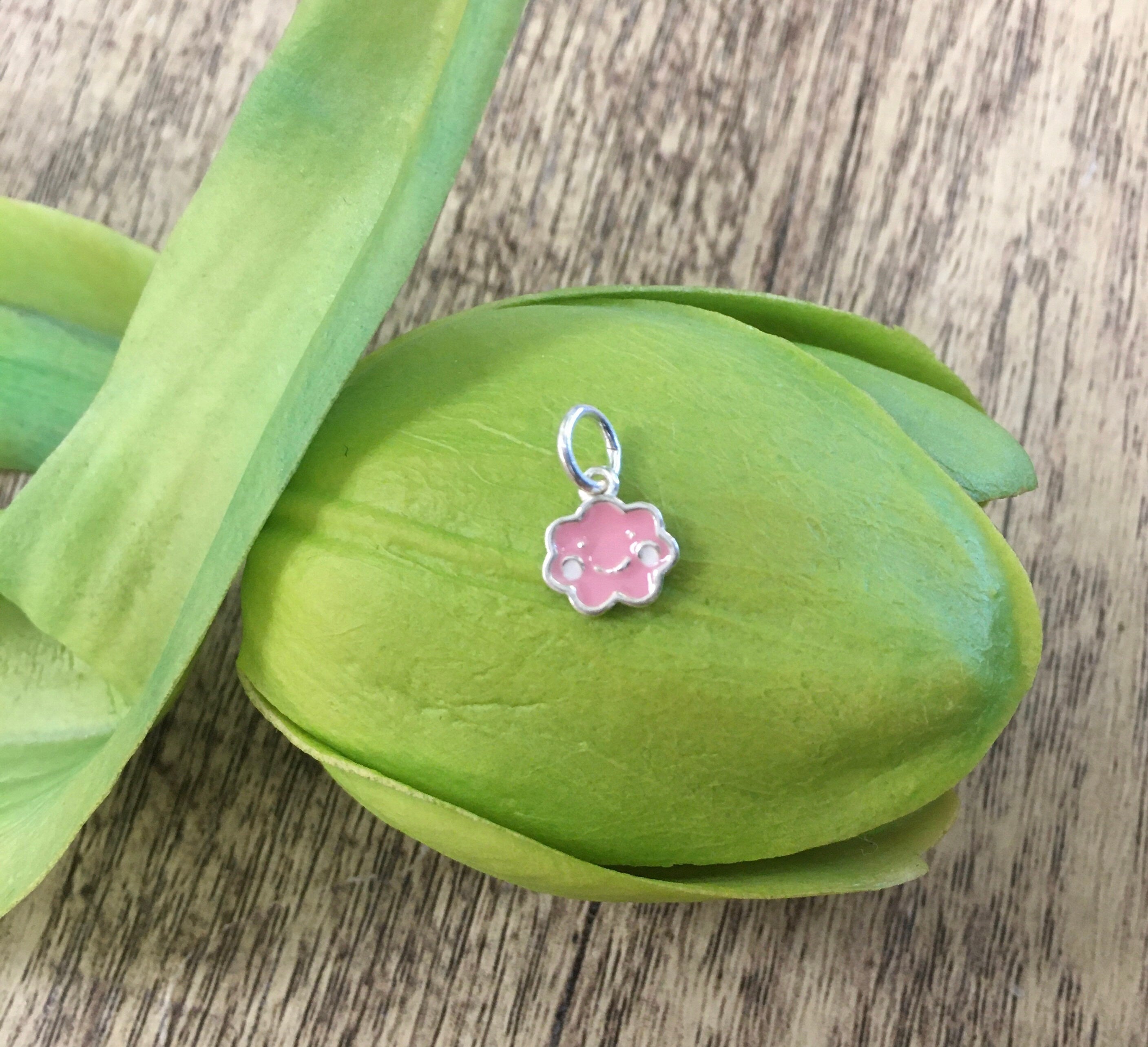 Sterling Silver Cute Smiley Cloud Charm