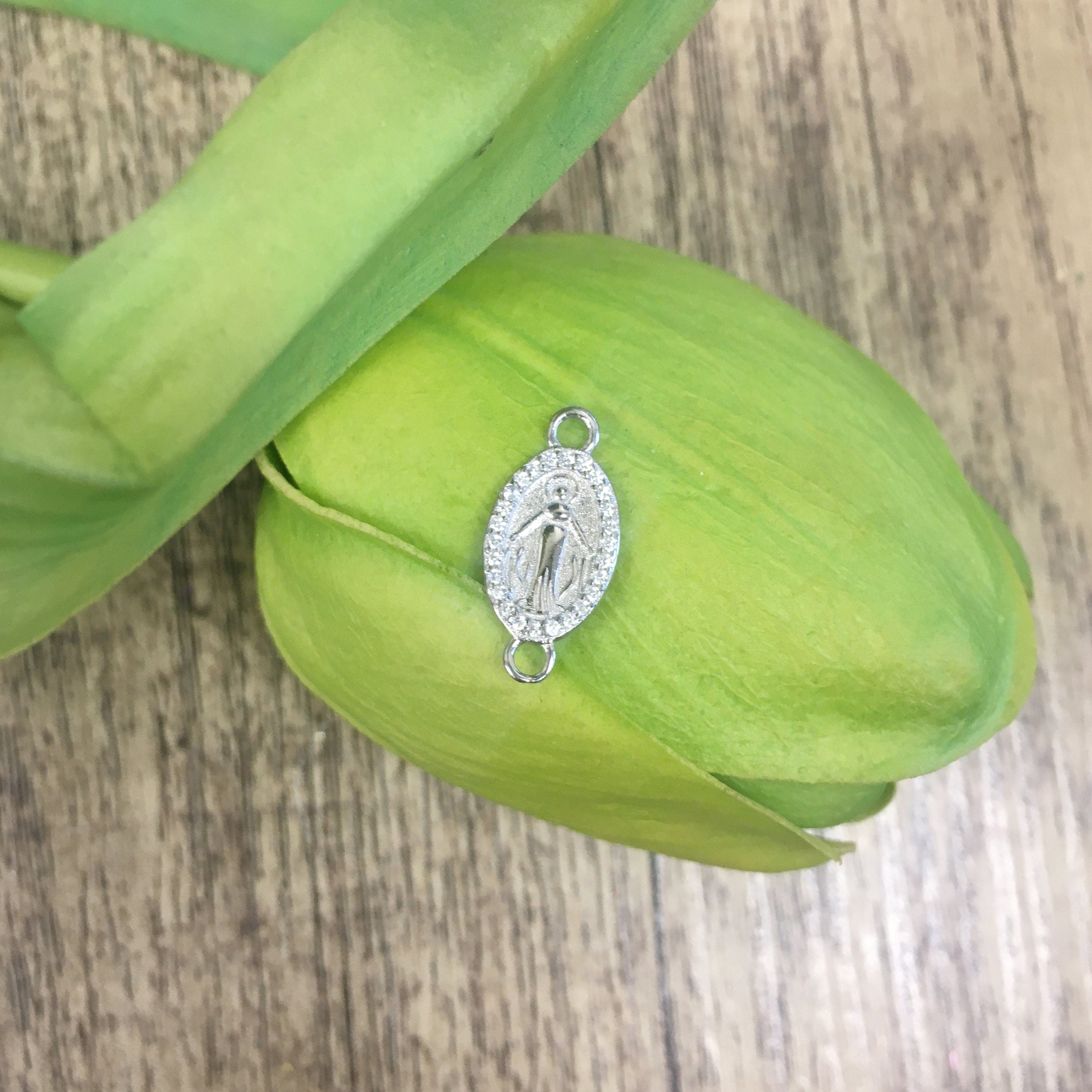 Sterling Silver Mother Mary Connector