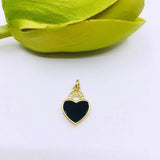 CZ Heart Charm, 18k Heart Gold, Cubic Zirconia Heart Pendant