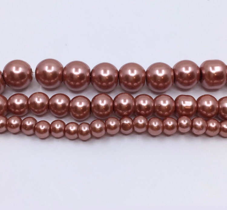 Mauve Pink Faux Glass Pearls | Bellaire Wholesale
