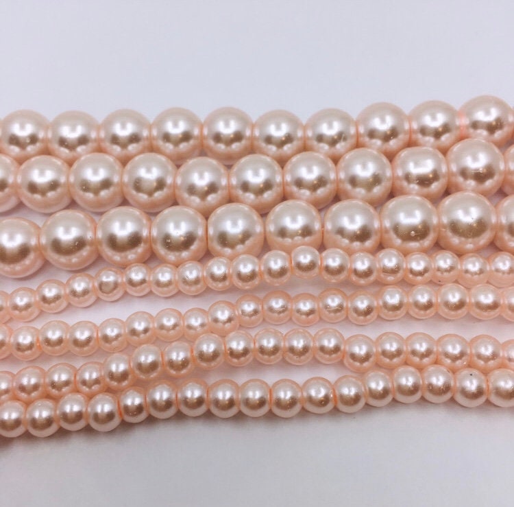 Blush Pink Faux Glass Pearls, Faux Glass Bead