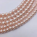 Blush Pink Faux Glass Pearls, Faux Glass Bead