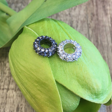Rhinestone Spacers, Alloy Spacer Beads, Large Hole Beads