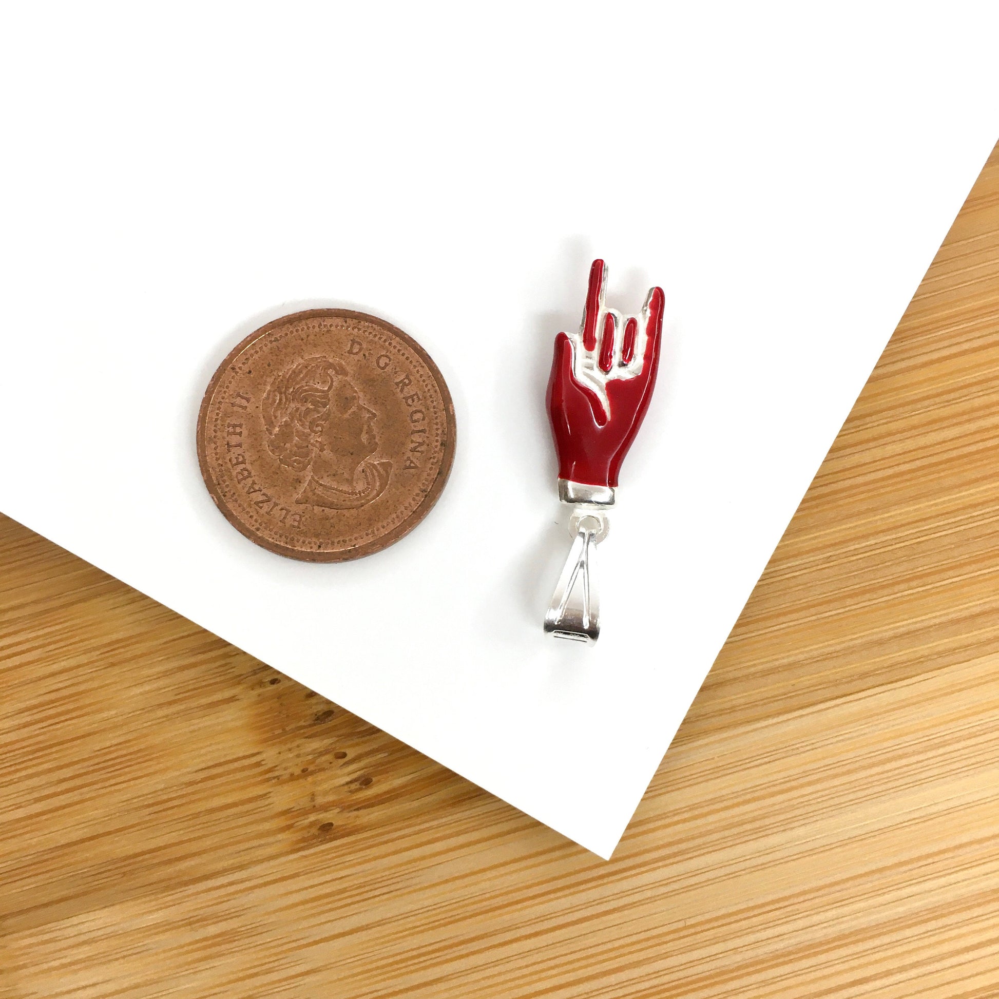 925 Sterling Silver Red Hand Pendant | Bellaire Wholesale