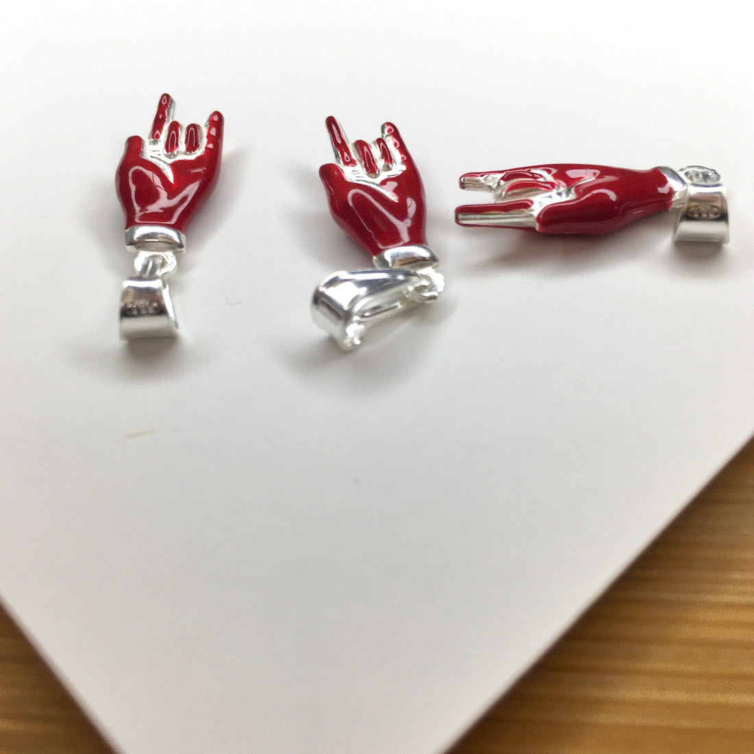 925 Sterling Silver Red Hand Pendant | Bellaire Wholesale