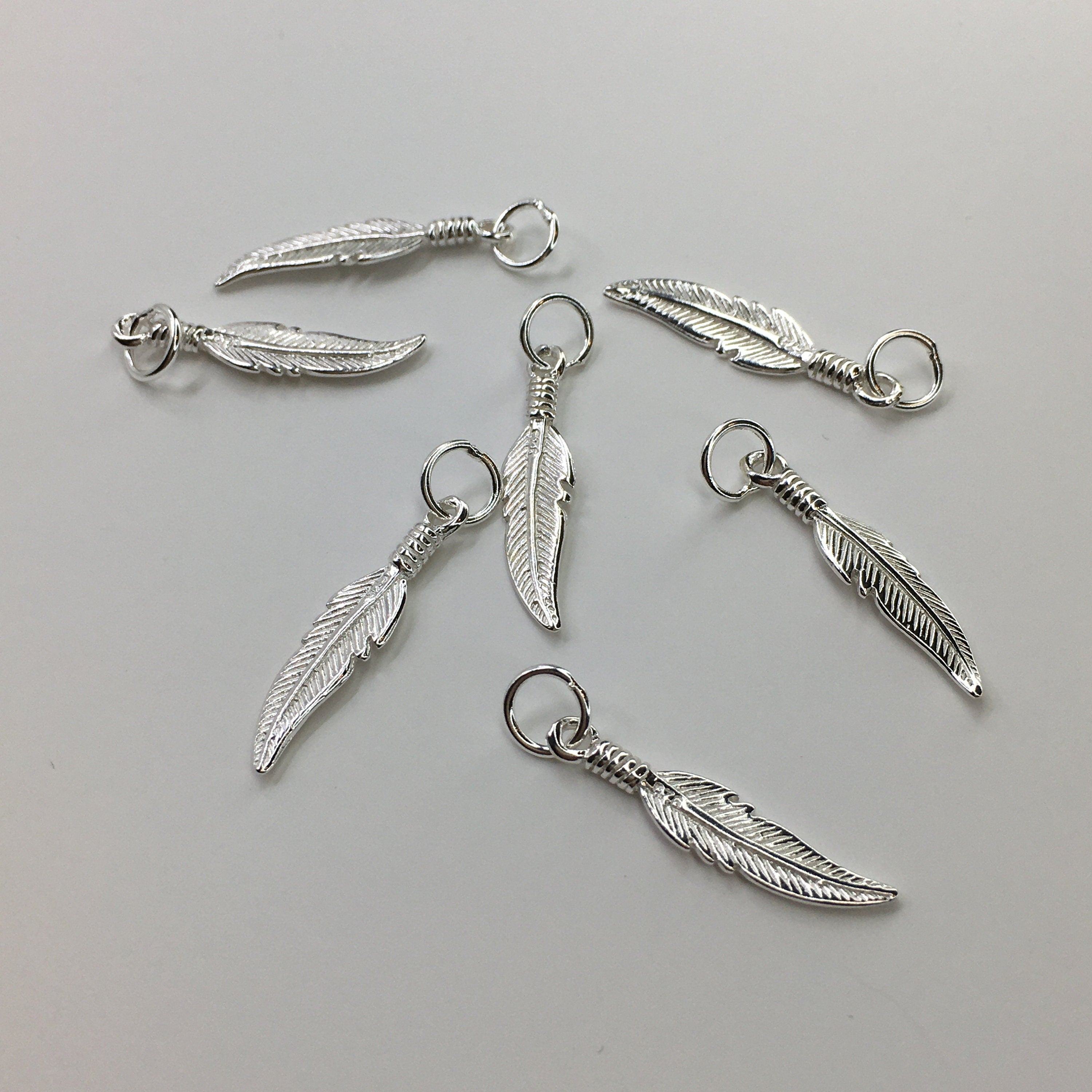 925 Sterling Silver Feather Charm