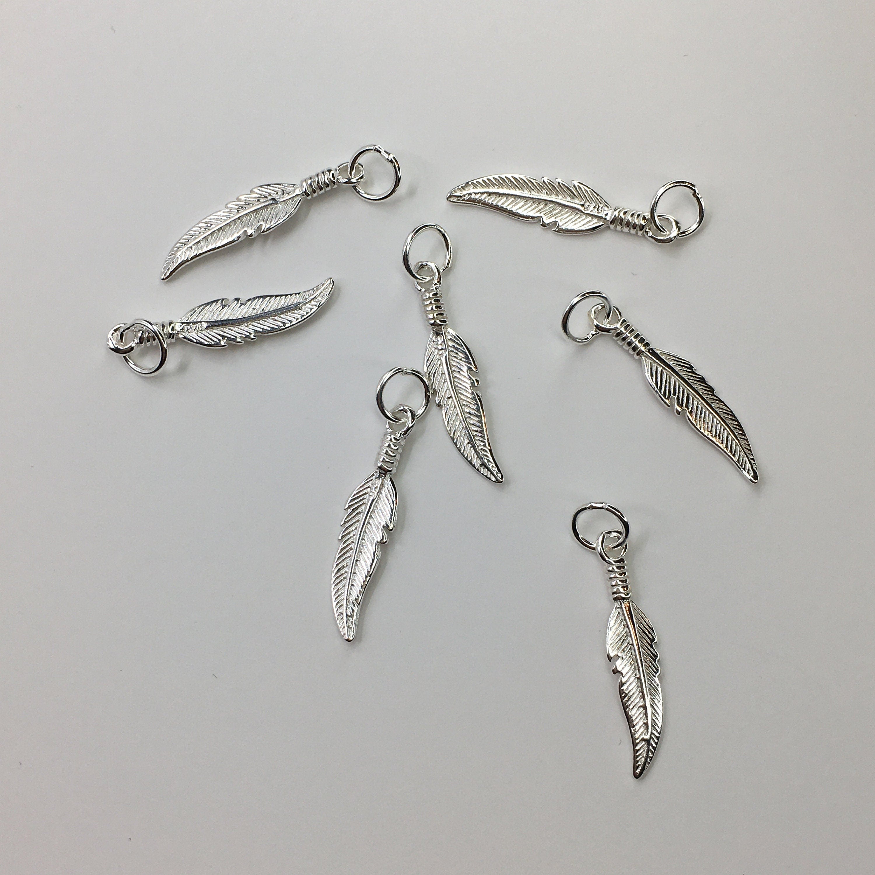 925 Sterling Silver Feather Charm
