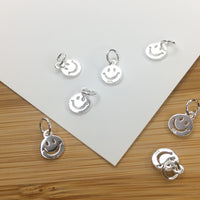 925 Sterling Silver Happy Face, 2 sizes