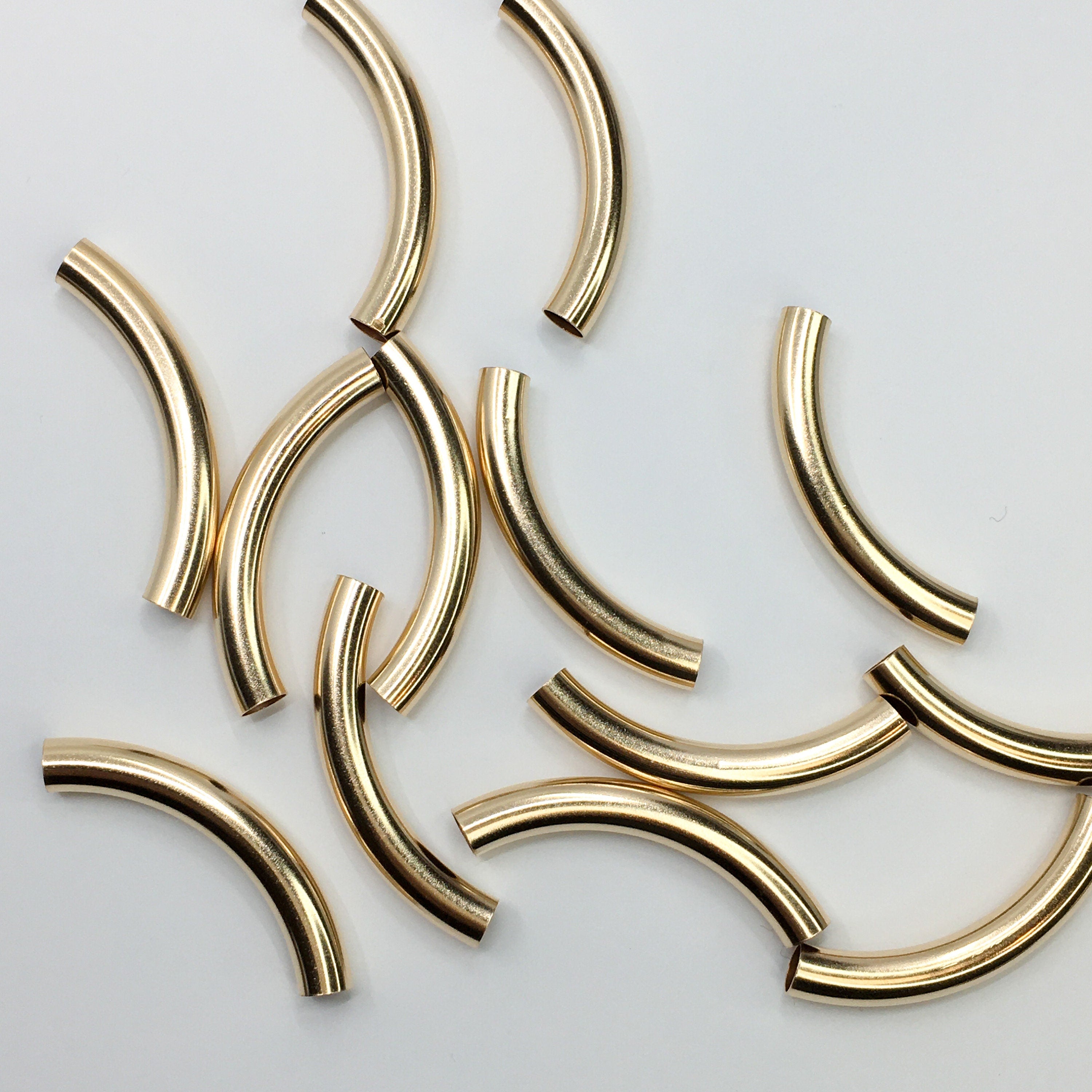 14k Gold Filled Tube Beads, 38mm x 5mm