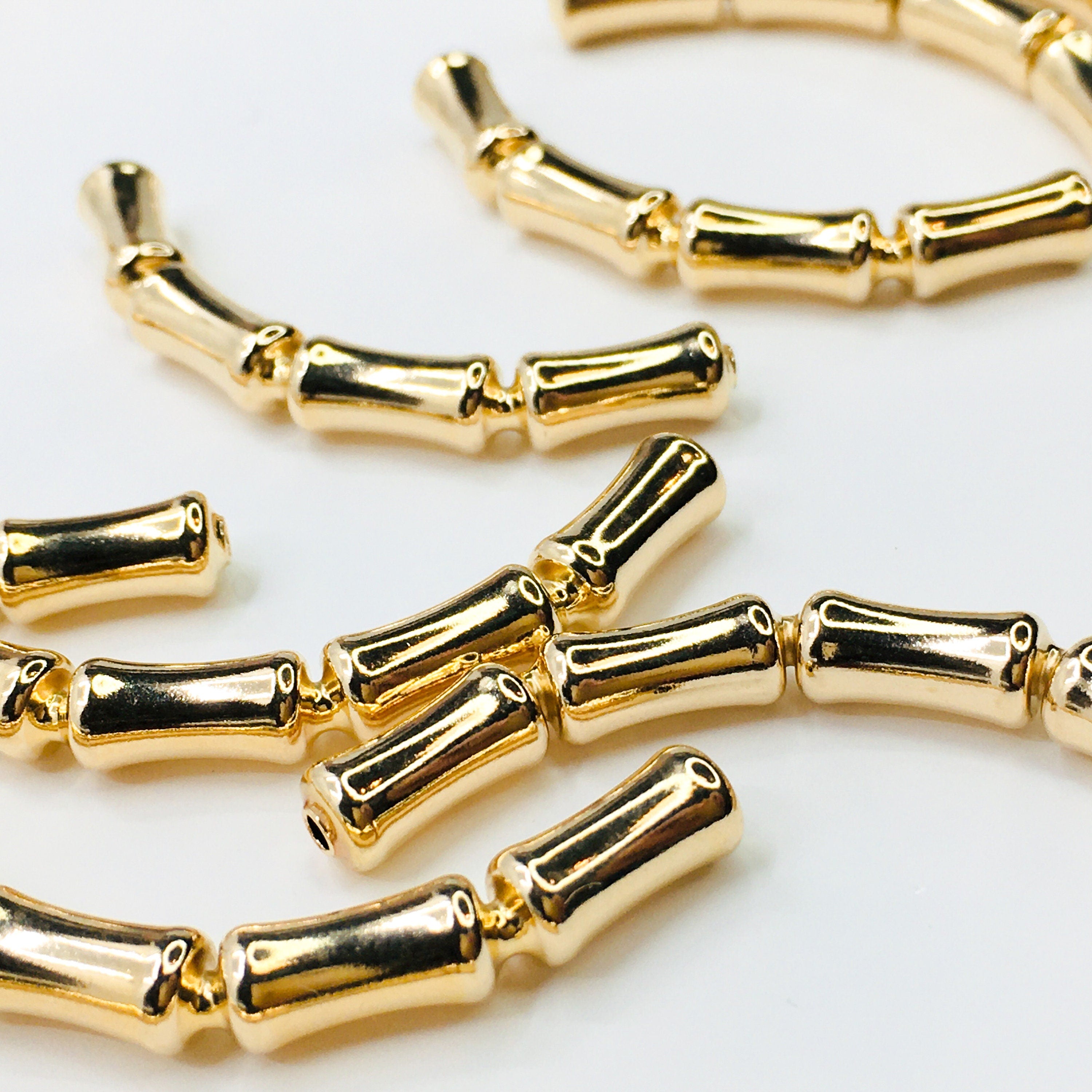 14k Gold Filled Beads, Bamboo Style Beads