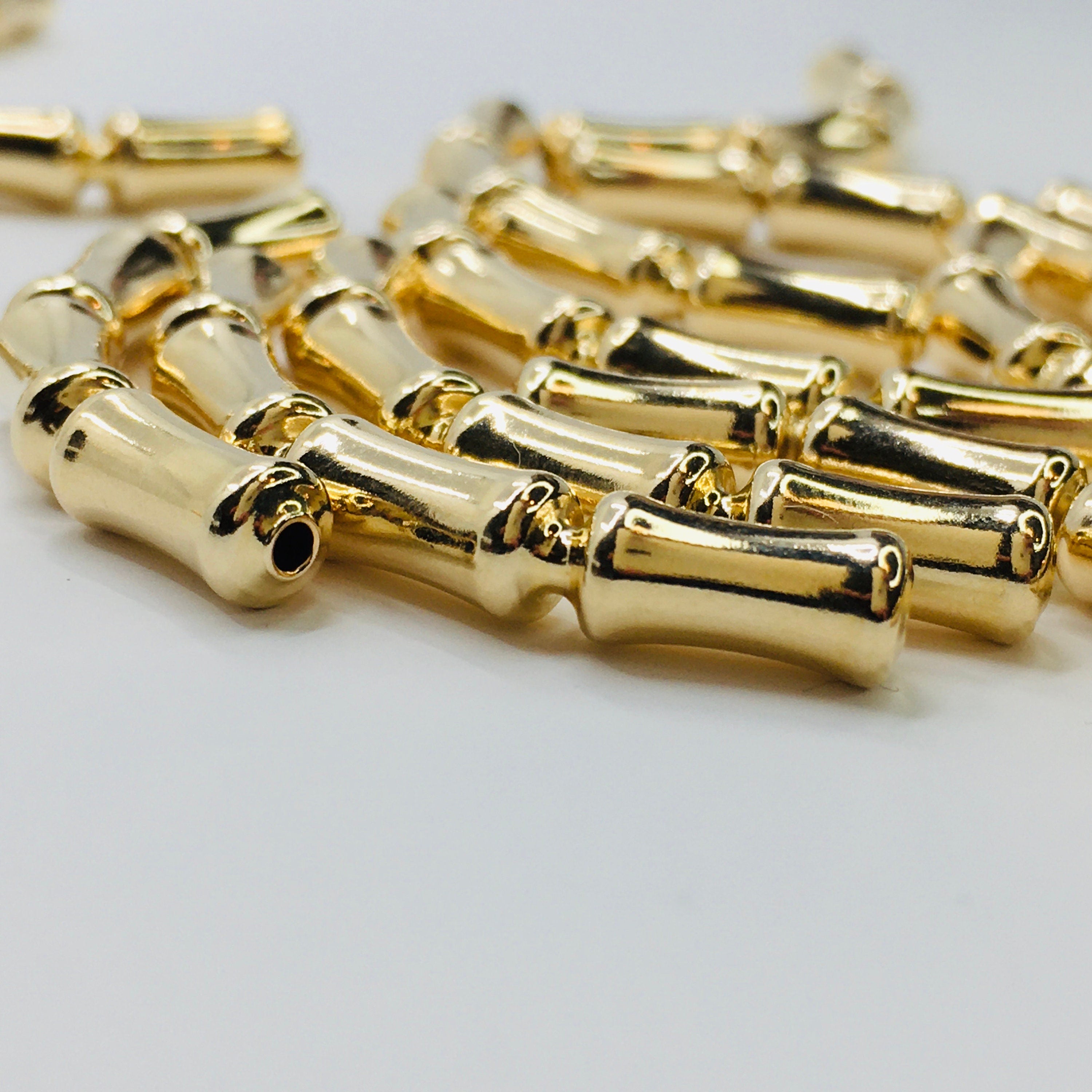 14k Gold Filled Beads, Bamboo Style Beads