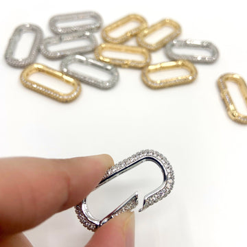 18k Gold Plated Spring Lock, Oval | Bellaire Wholesale