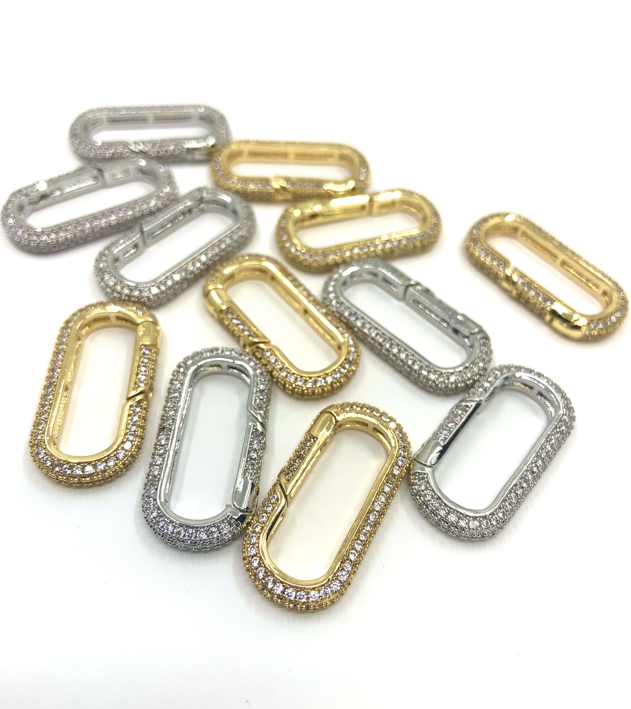 18k Gold Plated Spring Lock, Oval | Bellaire Wholesale