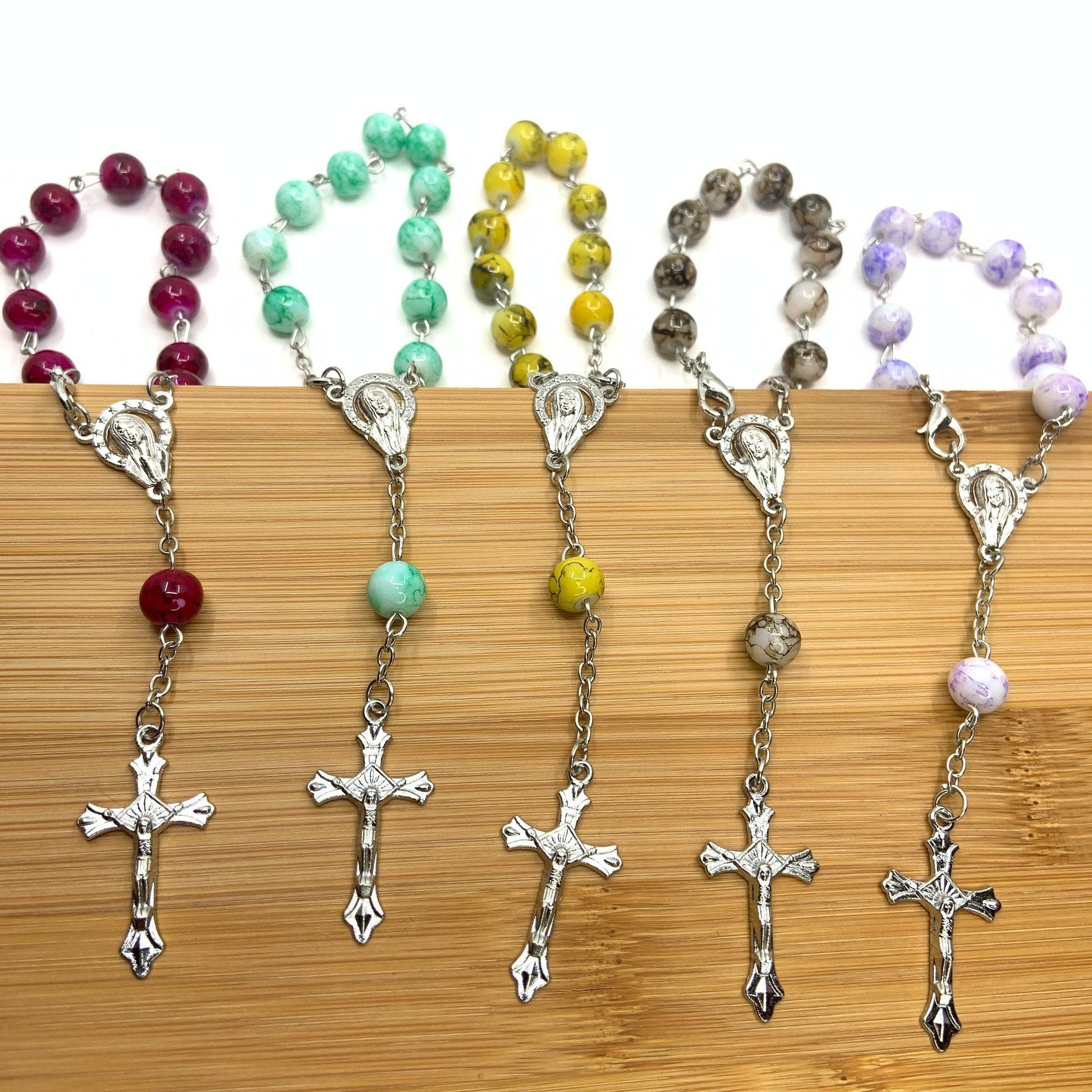Mini Glass Bead Rosary, 5 colors | Bellaire Wholesale