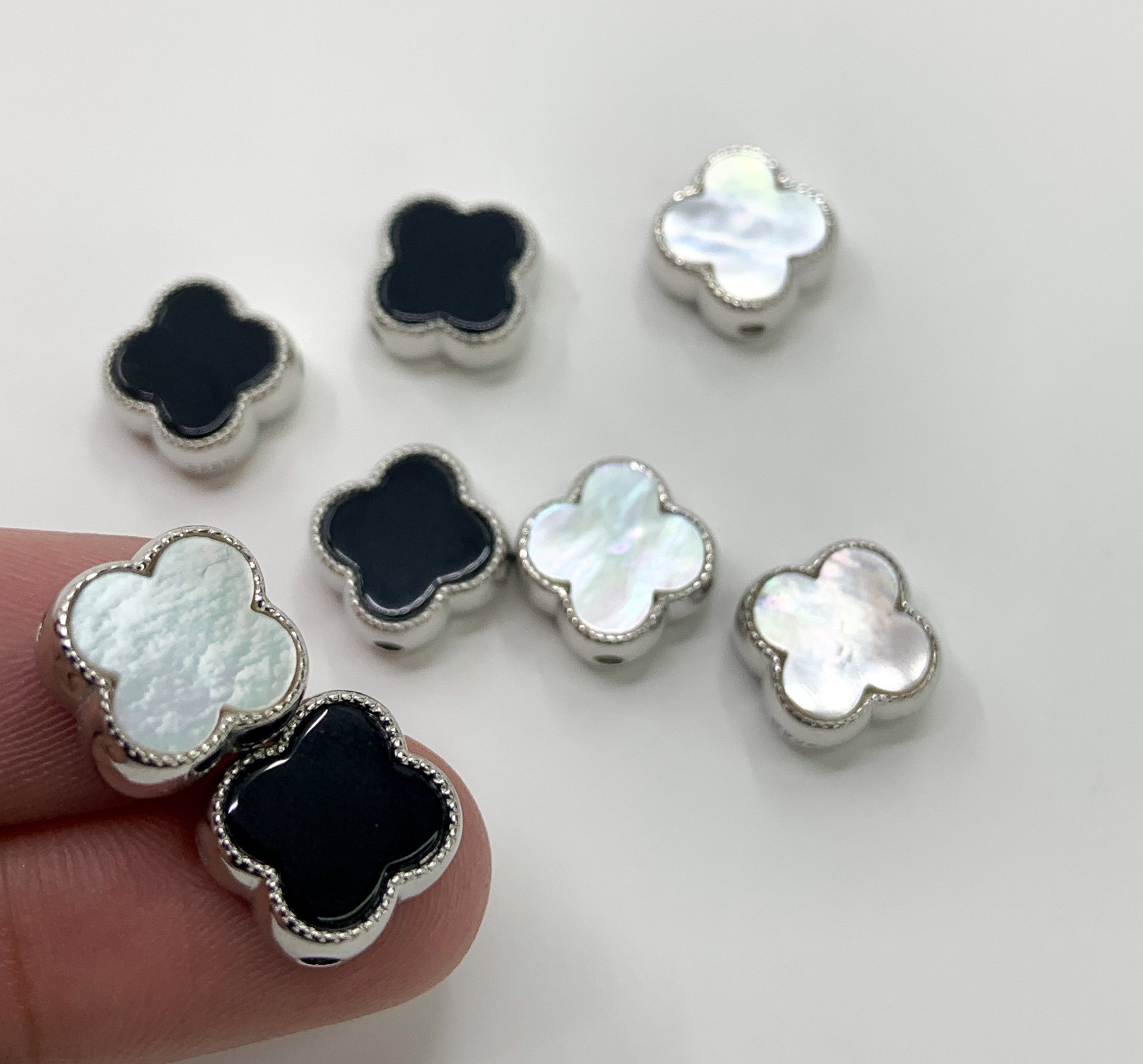 Sterling Silver Clover Beads, 2 colors | Bellaire Wholesale