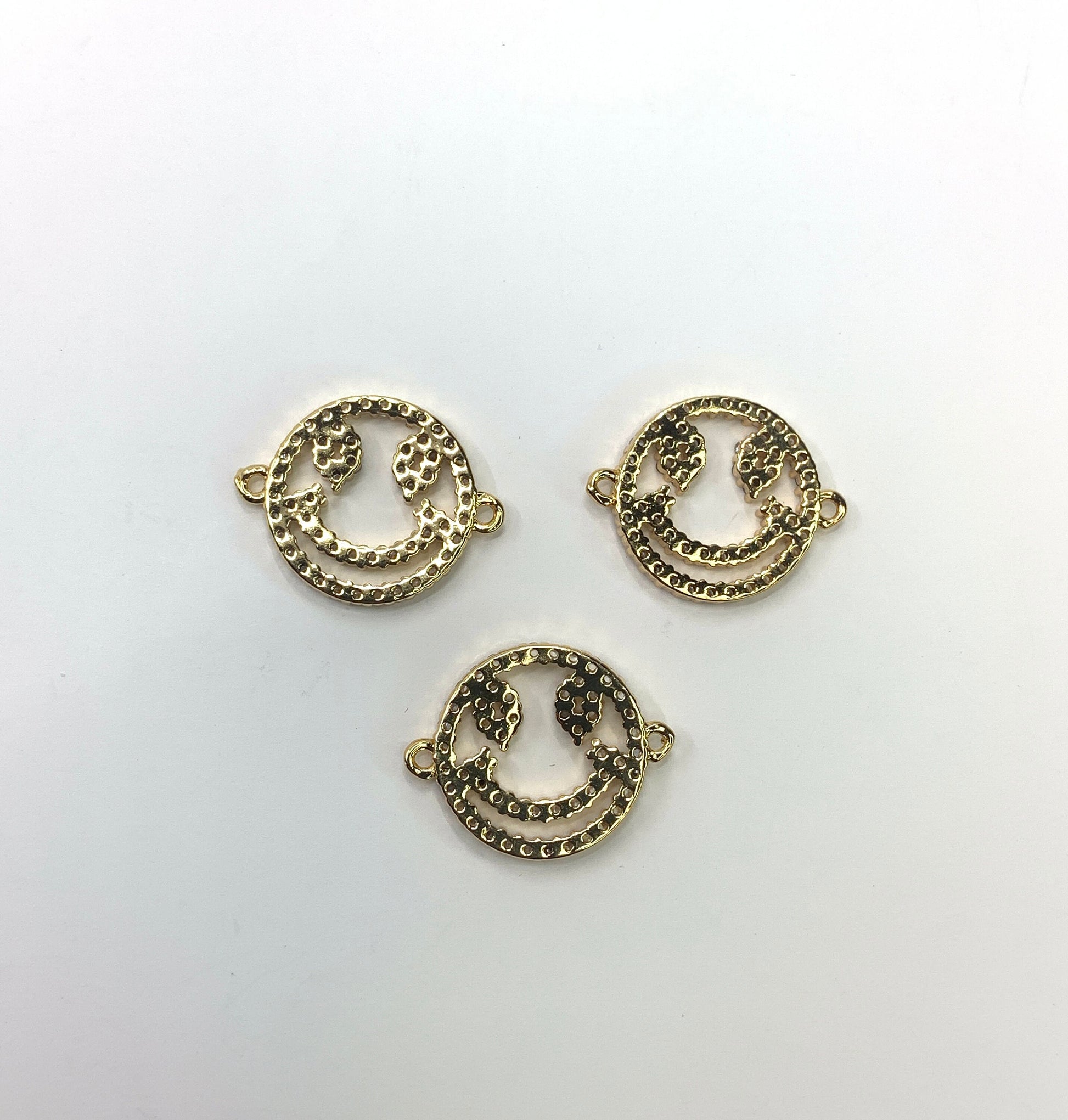 Smiley Face Connector, CZ Pave | Bellaire Wholesale