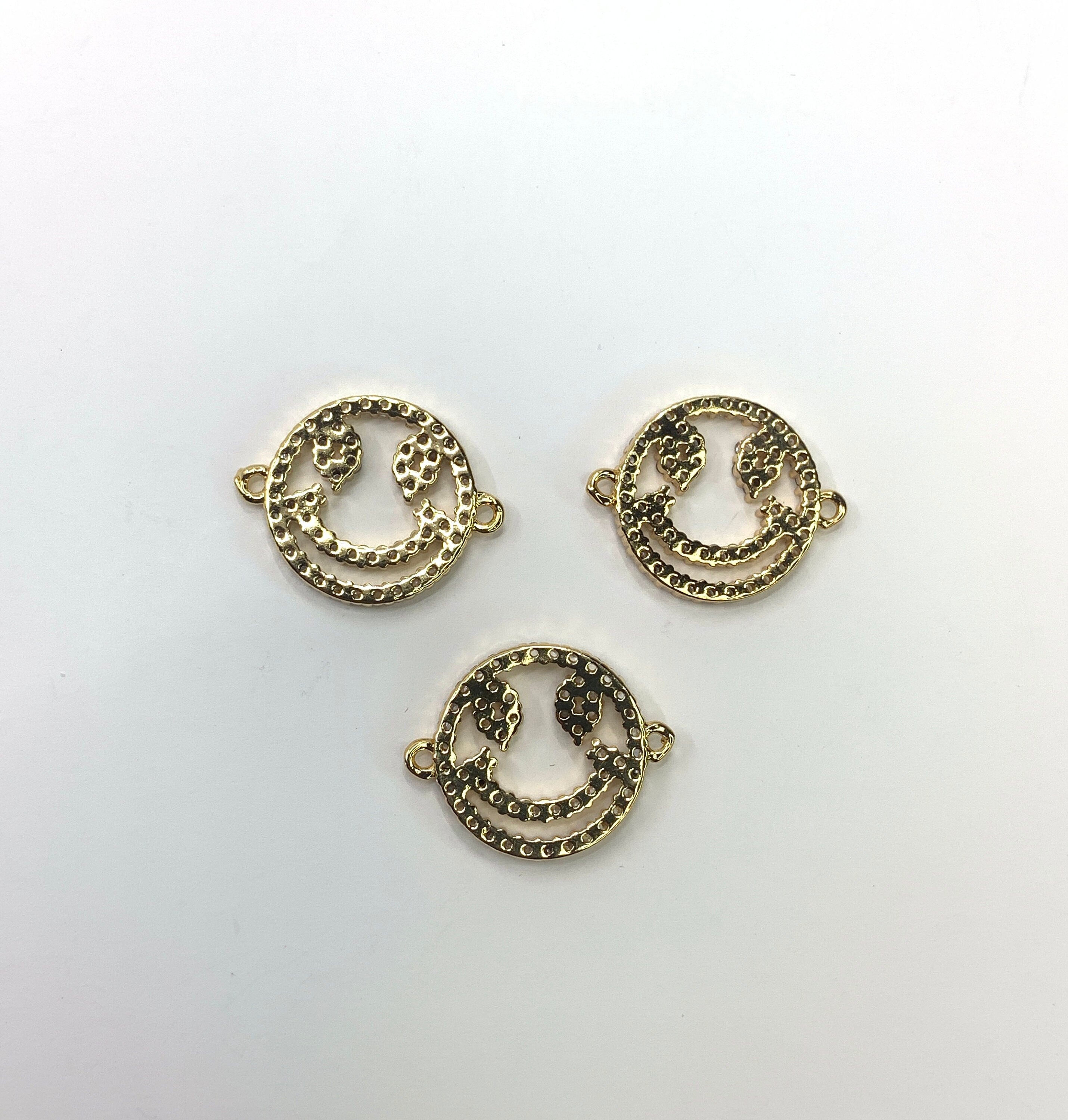 Smiley Face Connector, CZ Pave | Bellaire Wholesale
