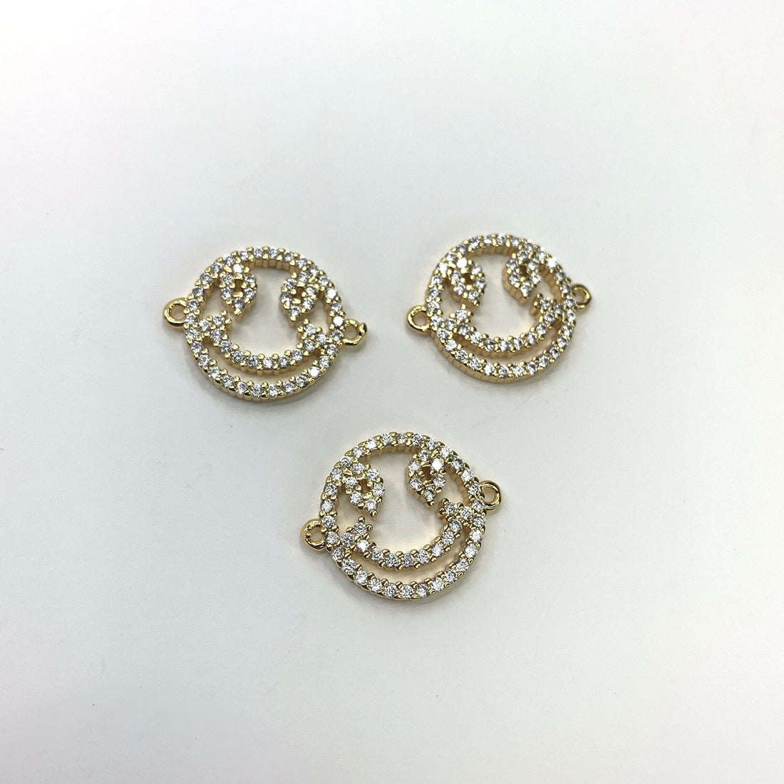 Smiley Face Connector, CZ Pave | Bellaire Wholesale