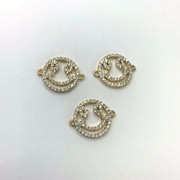 Smiley Face Connector, CZ Pave | Bellaire Wholesale