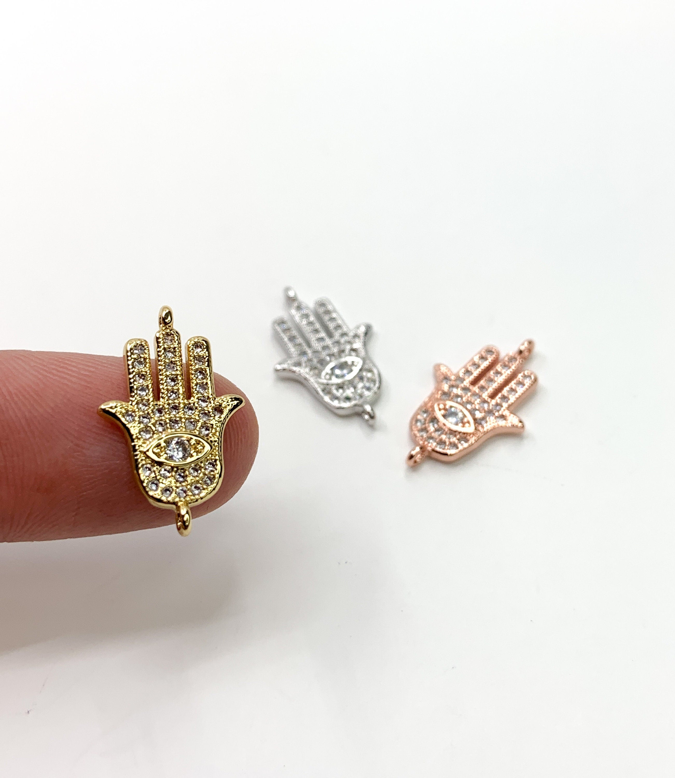 Hamsa Hand with Evil Eye Connector | Bellaire Wholesale