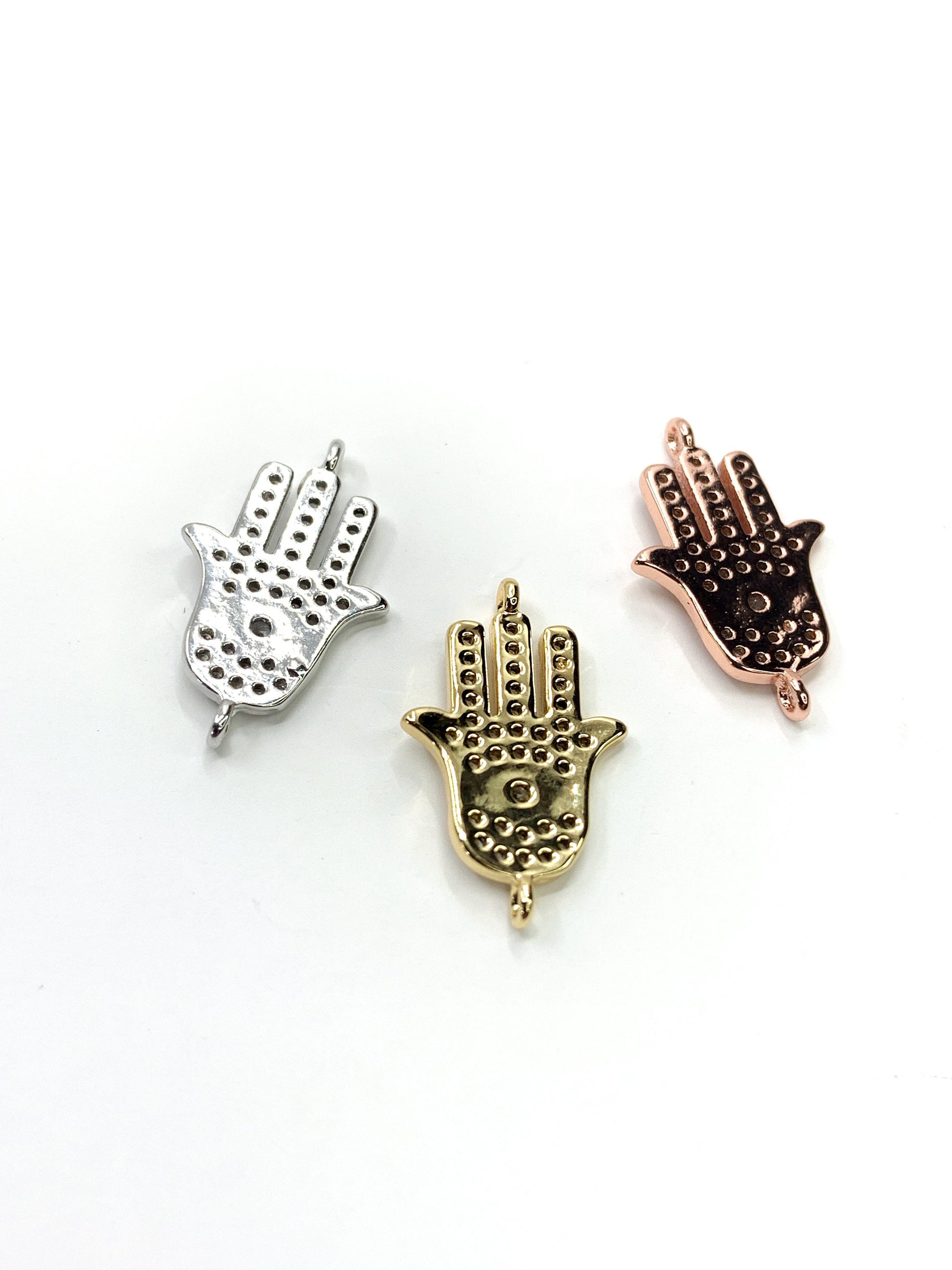 Hamsa Hand with Evil Eye Connector | Bellaire Wholesale