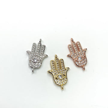 Hamsa Hand with Evil Eye Connector | Bellaire Wholesale
