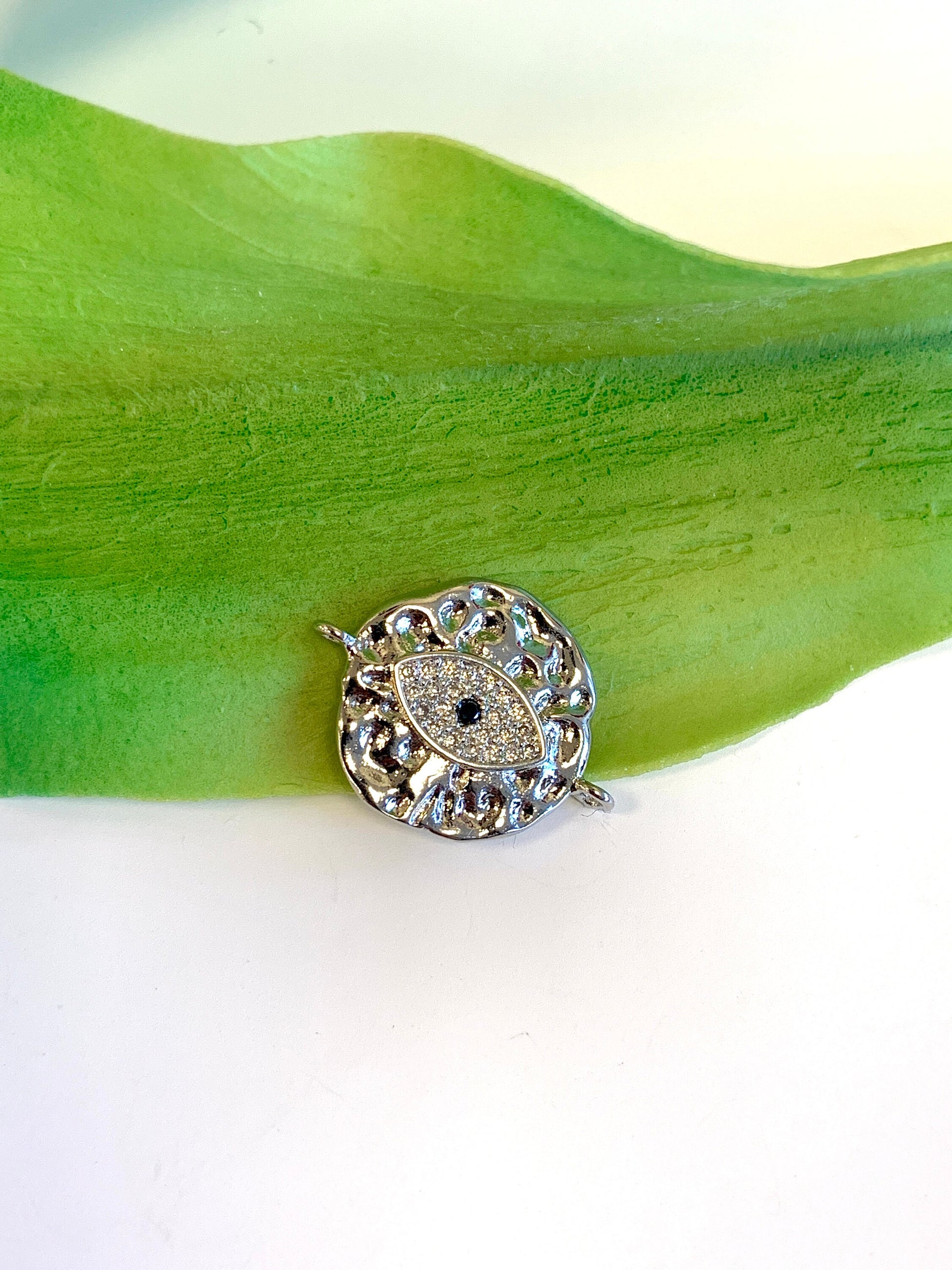 Hammered Evil Eye Connector | Bellaire Wholesale