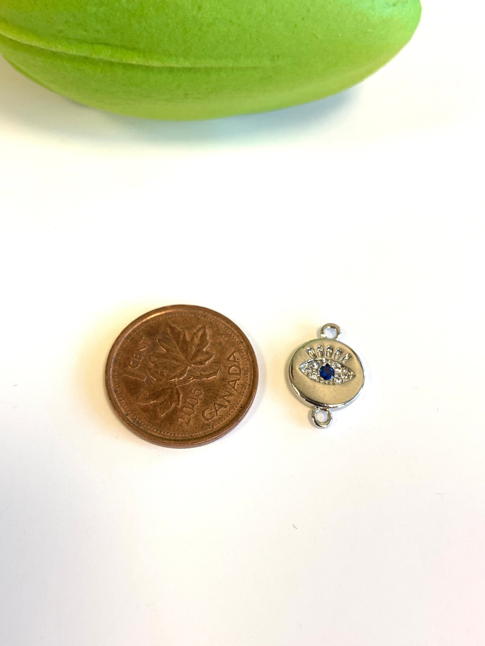 Round Evil Eye CZ Pave Connector | Bellaire Wholesale