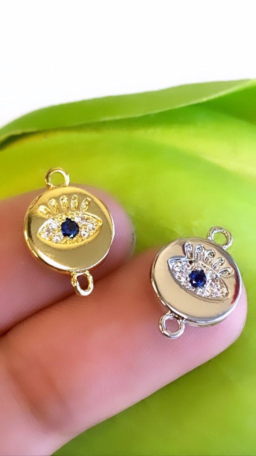 Round Evil Eye CZ Pave Connector | Bellaire Wholesale