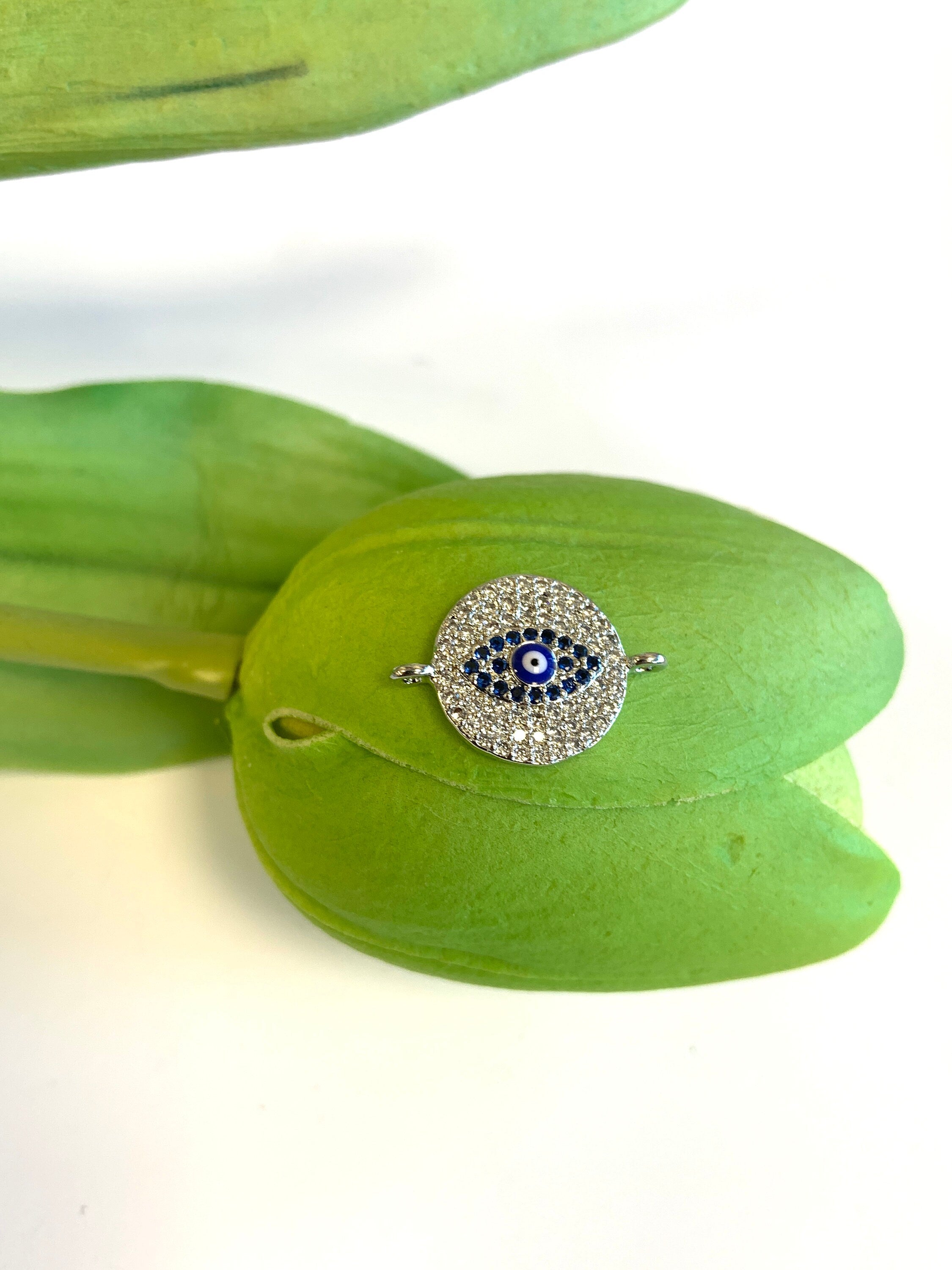 CZ Micro Pave Evil Eye Connector | Bellaire Wholesale