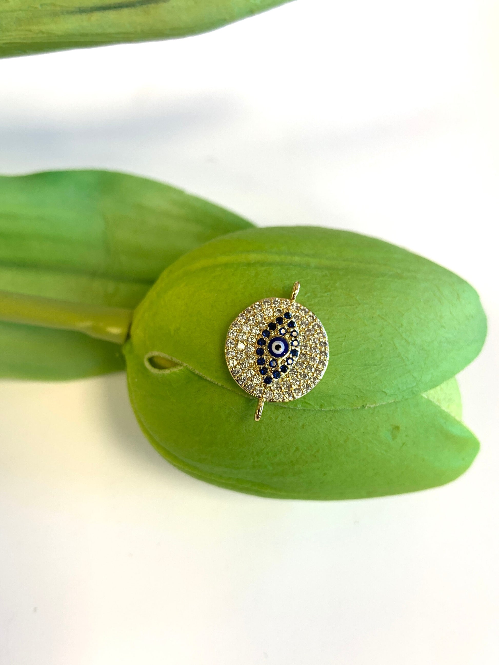 CZ Micro Pave Evil Eye Connector | Bellaire Wholesale