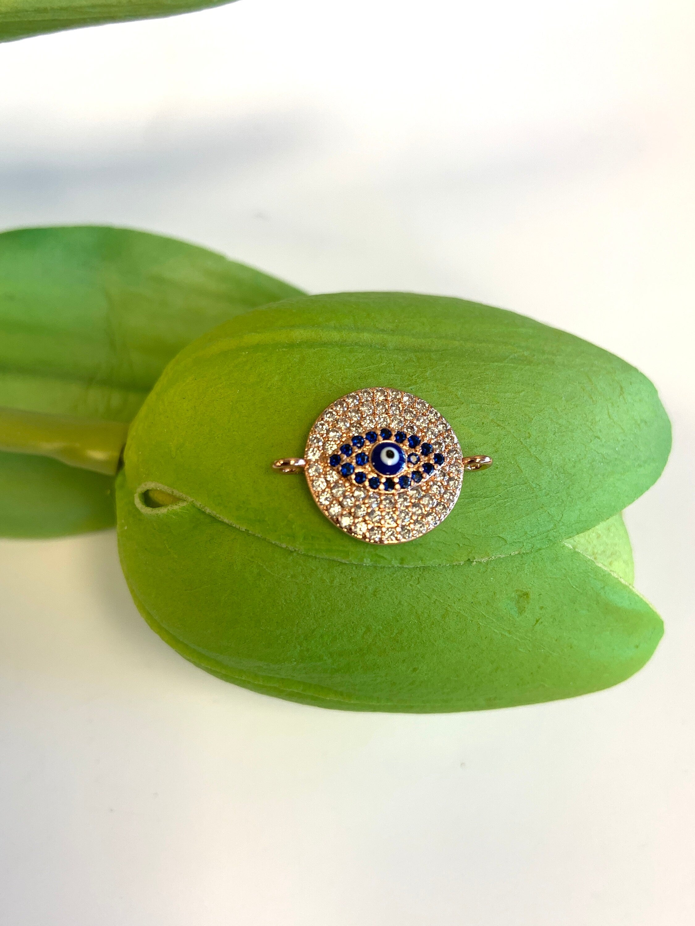 CZ Micro Pave Evil Eye Connector | Bellaire Wholesale