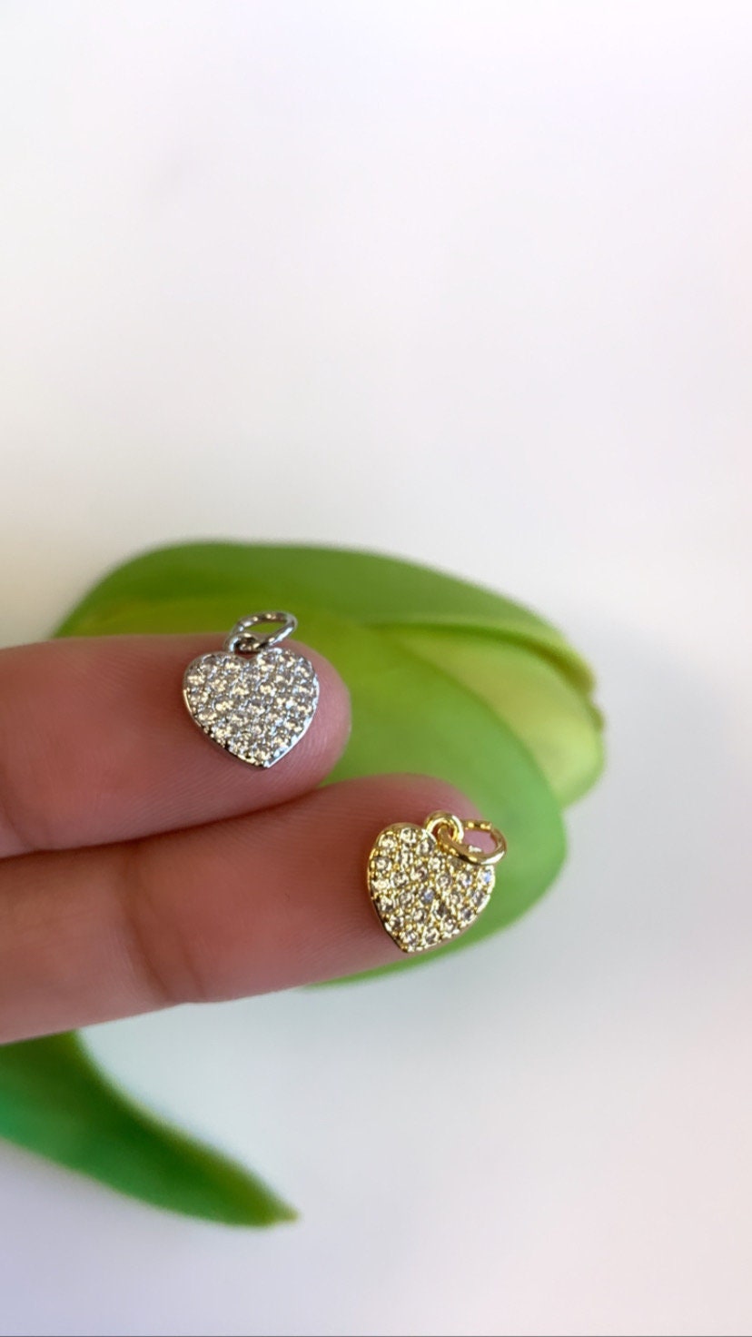 Heart Charm, CZ Micro Pave | Bellaire Wholesale