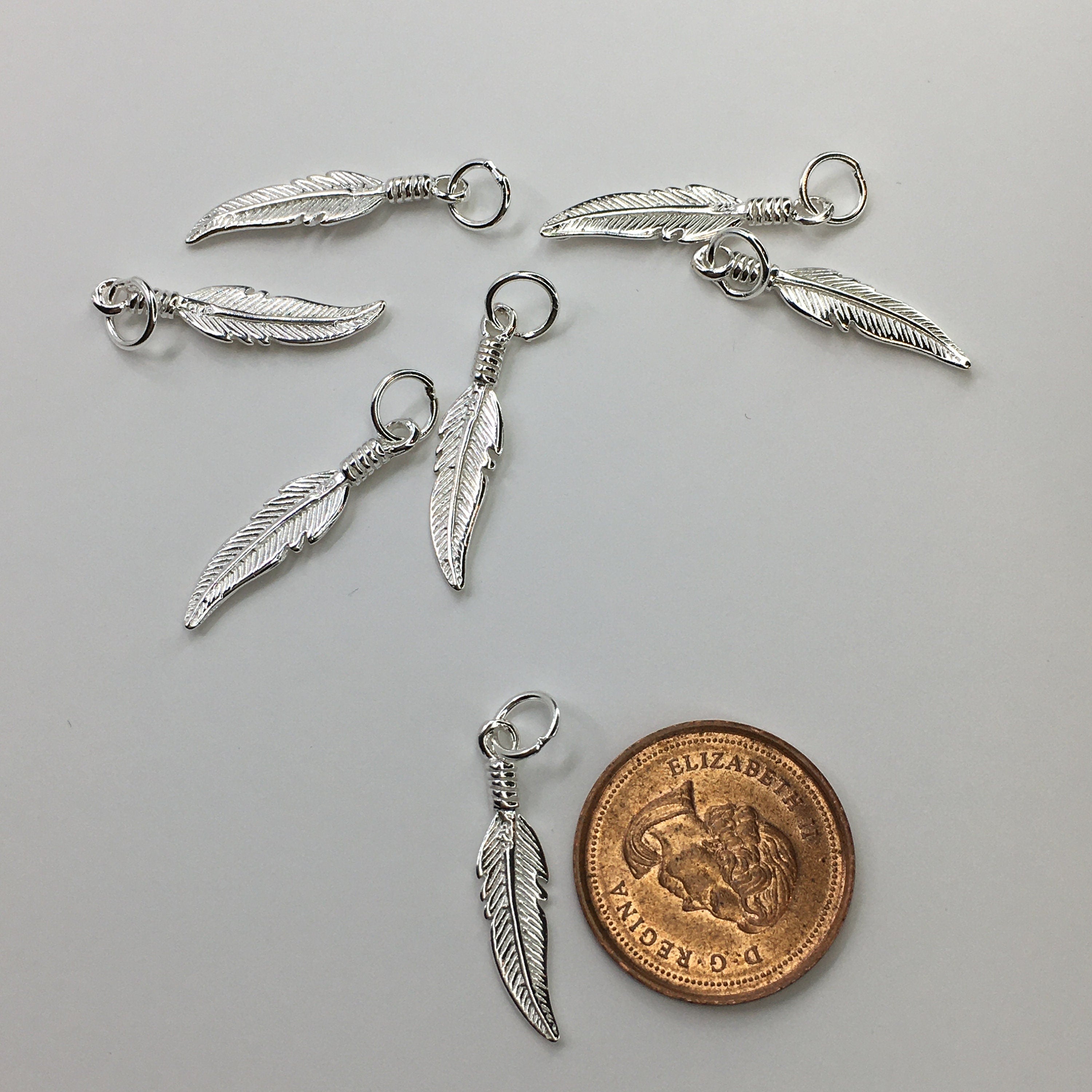 925 Sterling Silver Feather Charm