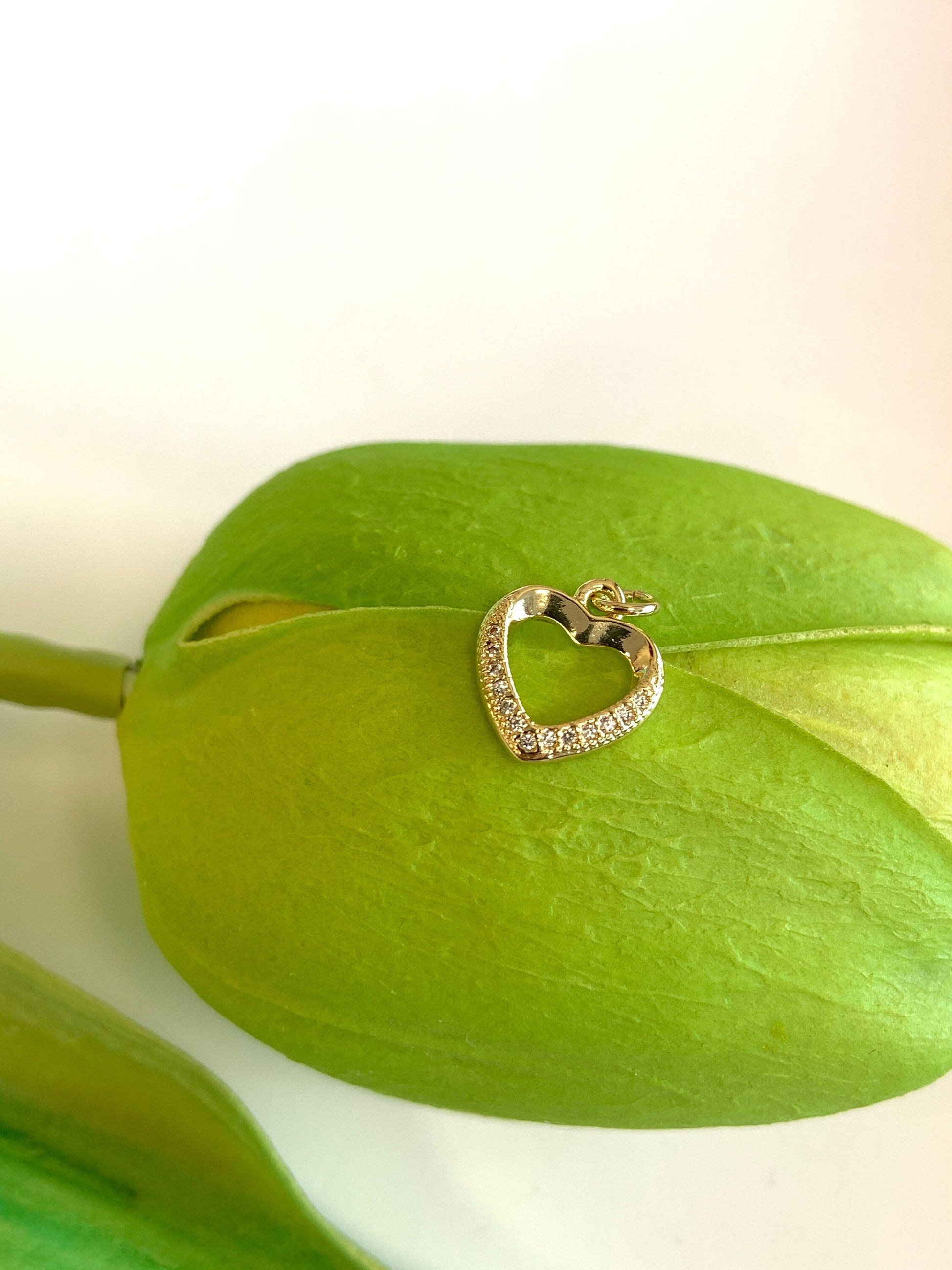 Cubic Zirconia Heart Charm | Bellaire Wholesale