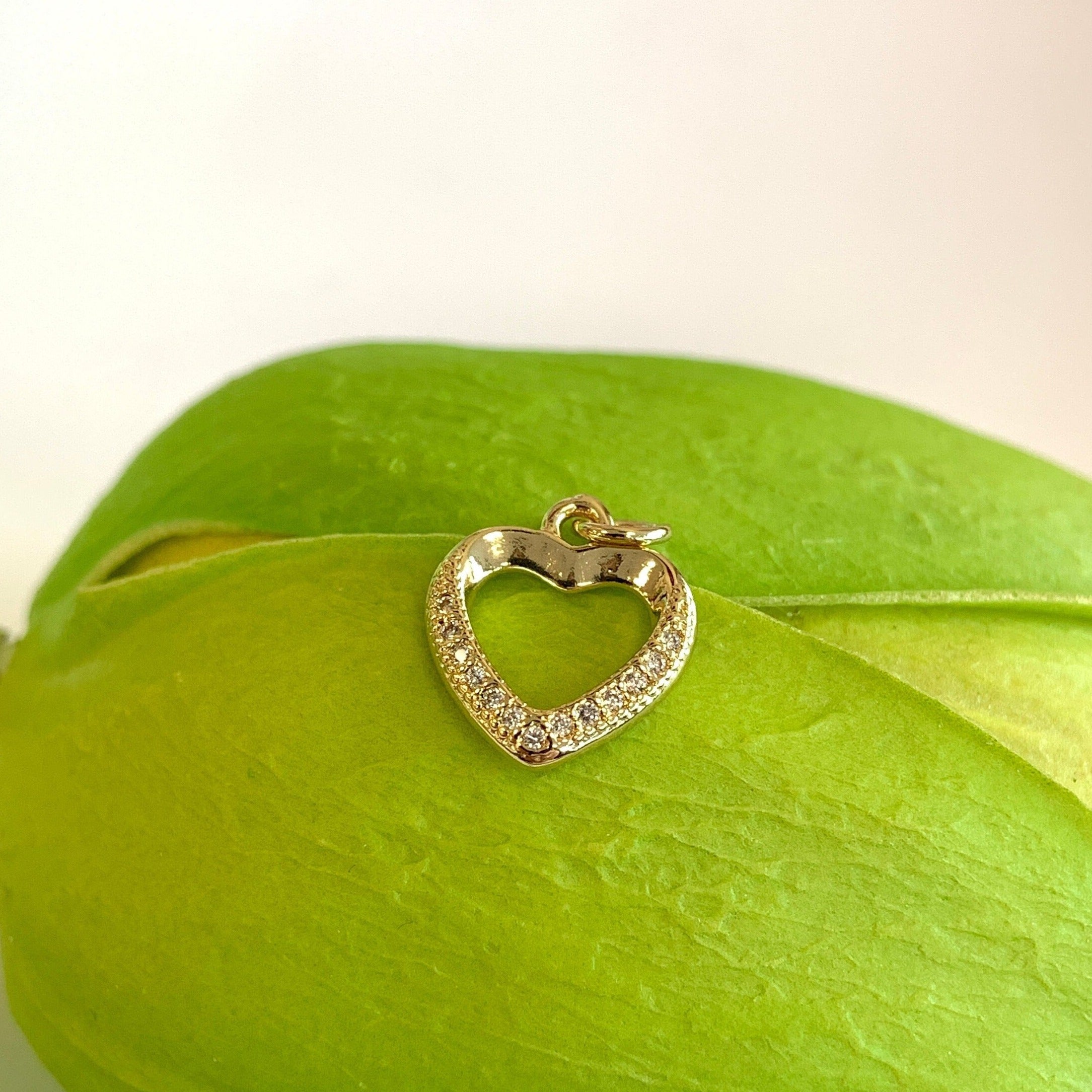 Cubic Zirconia Heart Charm | Bellaire Wholesale
