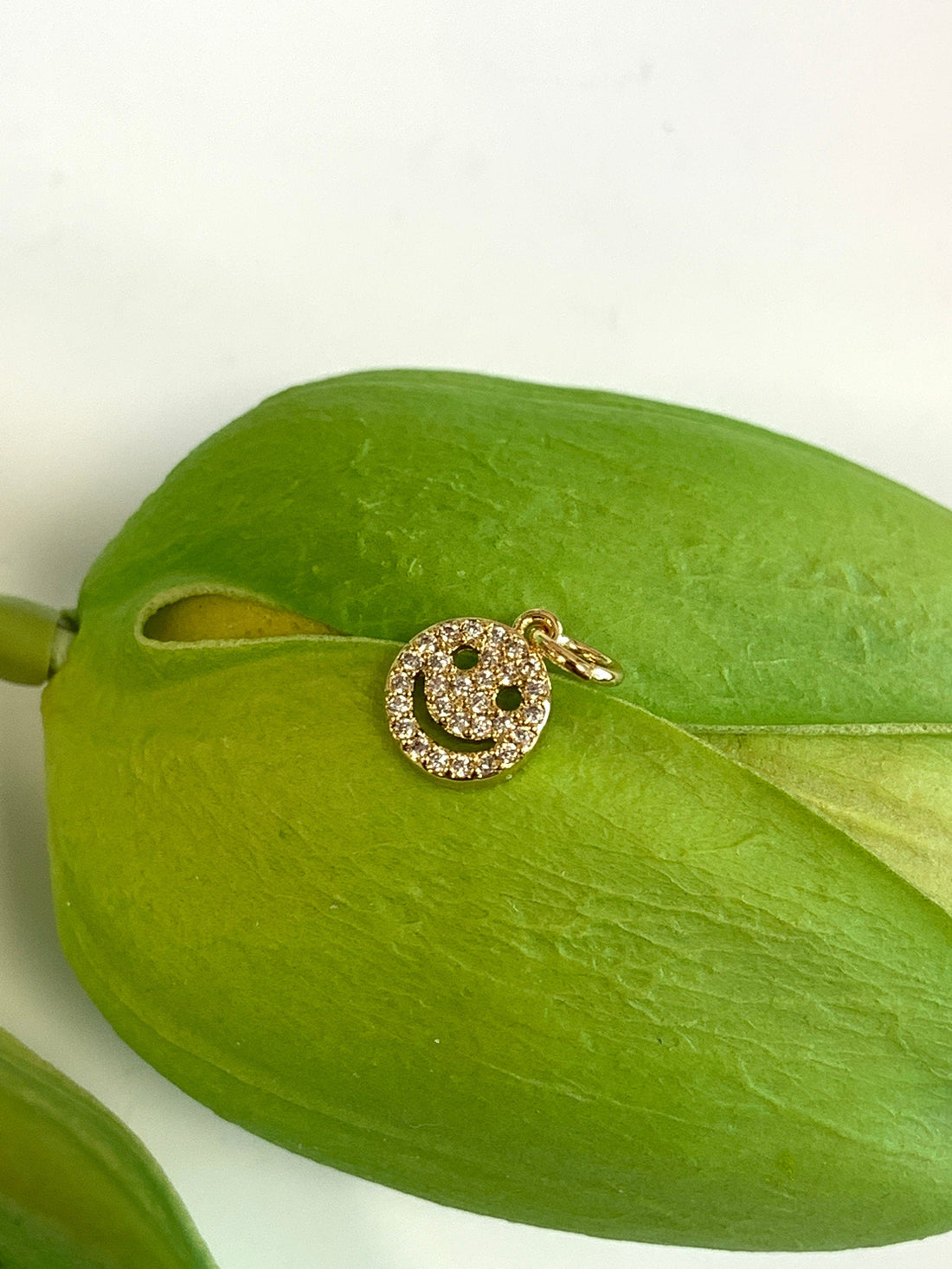 CZ Happy Face Charm 13mm x 8mm | Bellaire Wholesale