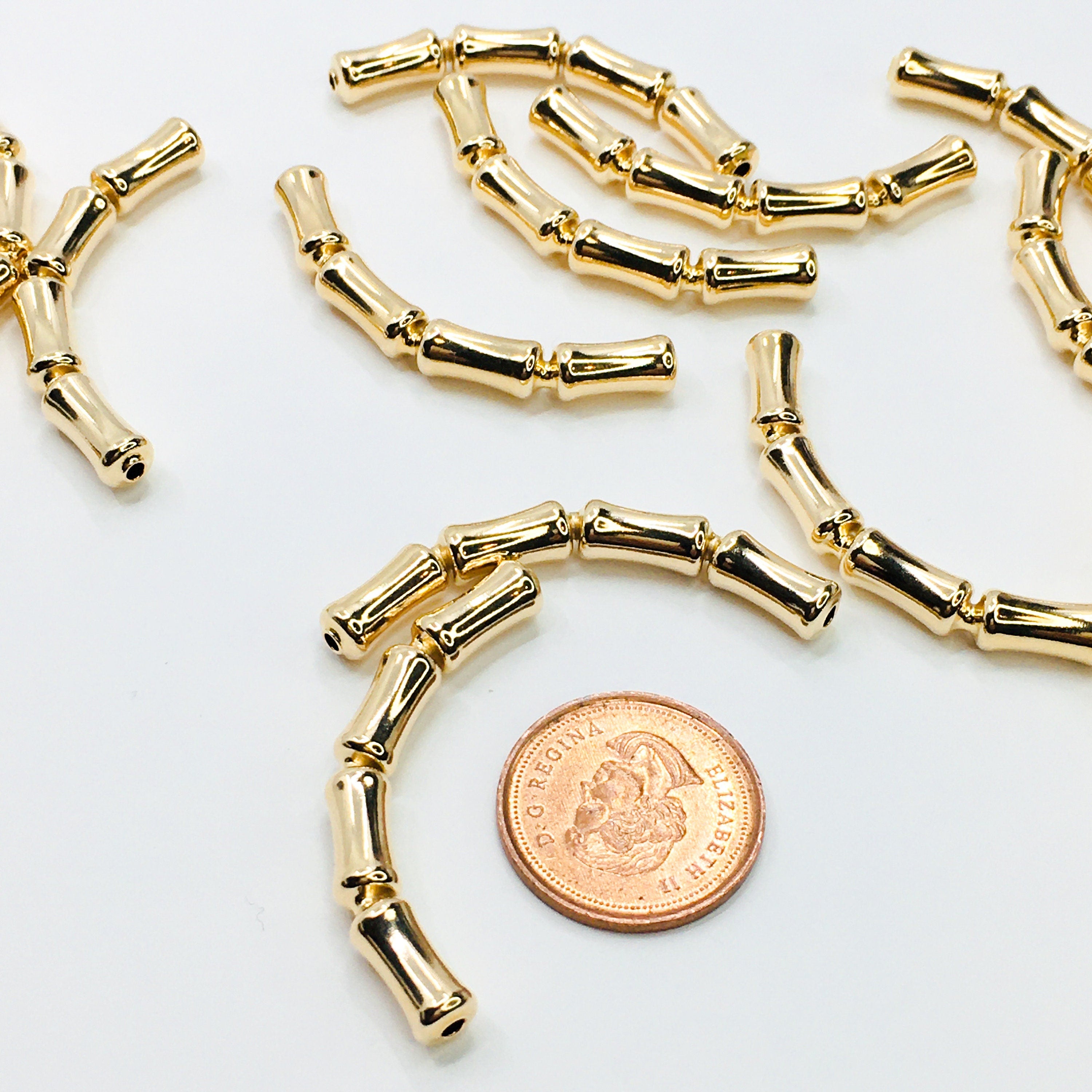 14k Gold Filled Beads, Bamboo Style Beads