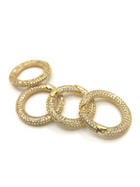 18k Gold Plated Spring Lock, Round | Bellaire Wholesale