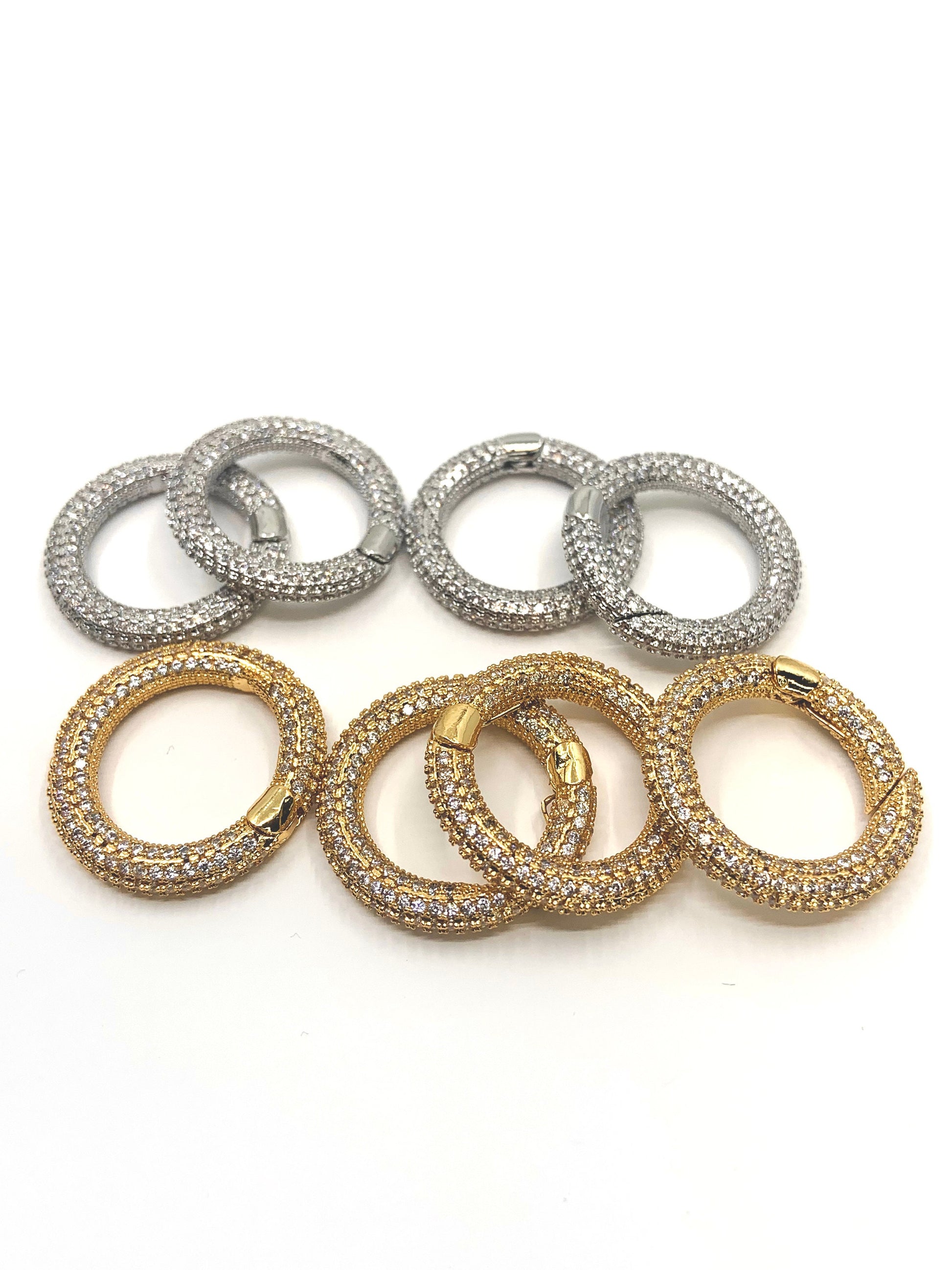 18k Gold Plated Spring Lock, Round | Bellaire Wholesale